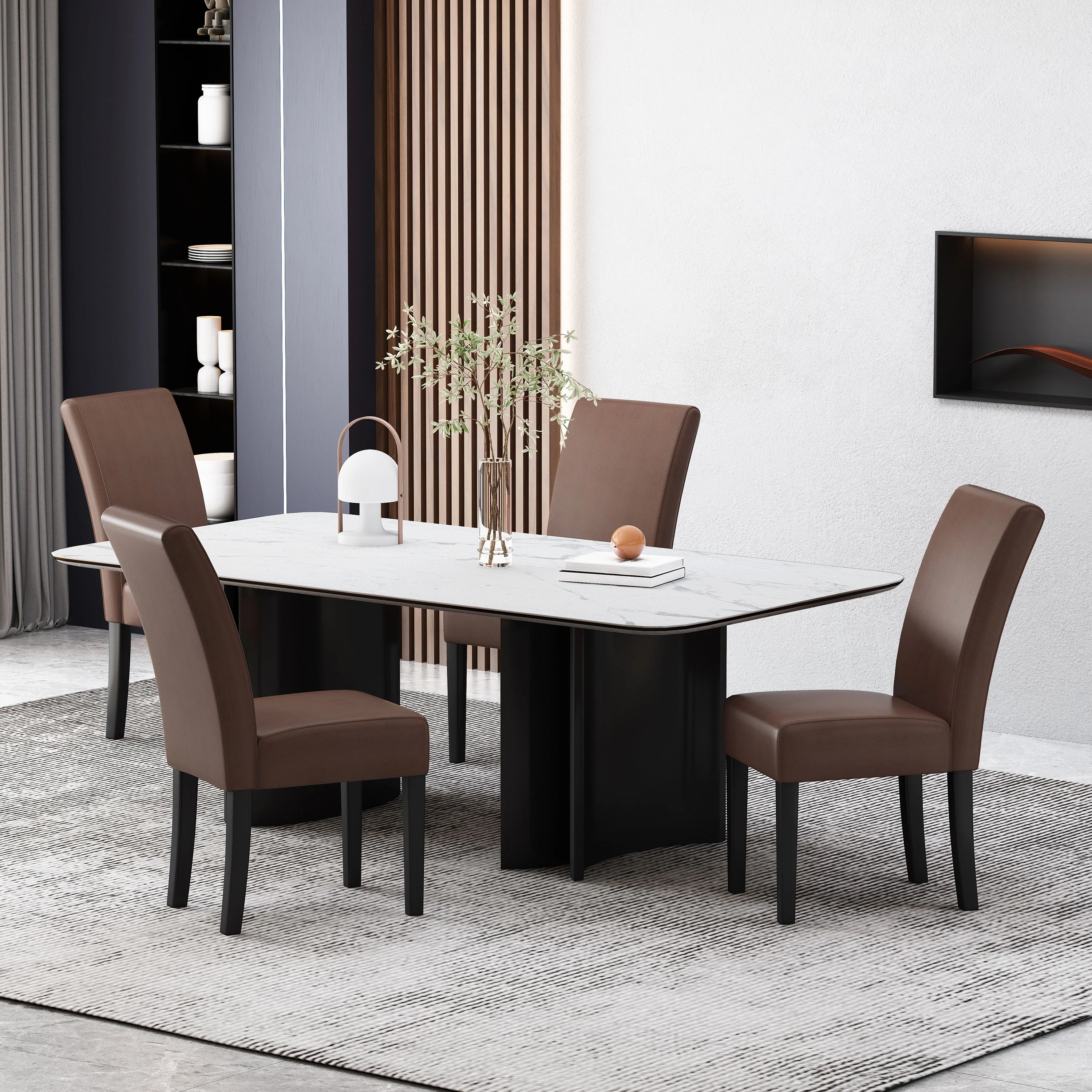 Thurber Contemporary Upholstered Dining Chairs, Set of 4 - furnishings