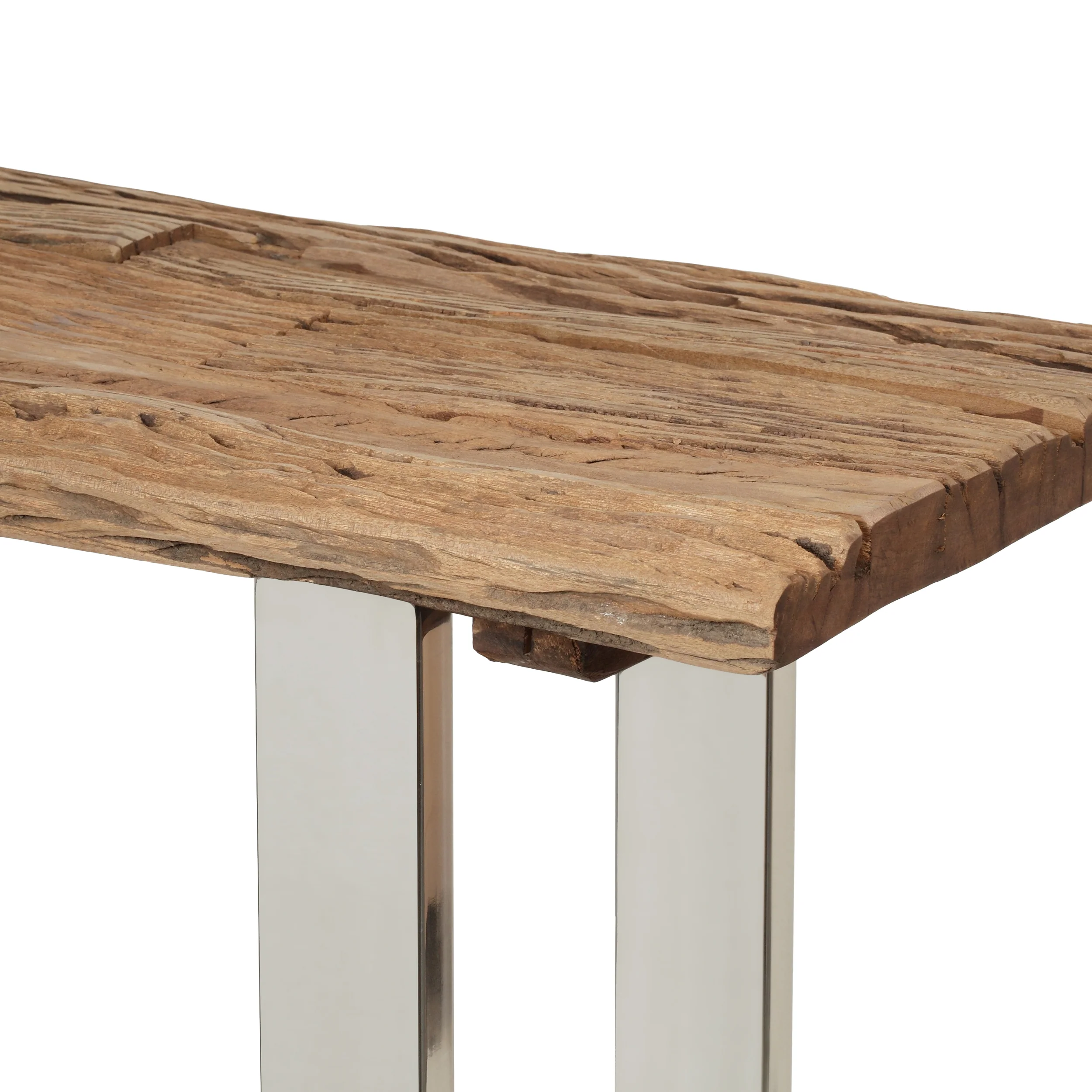 Breklyn Rustic Glam Console Table with Raw Wood Tabletop - furnishings