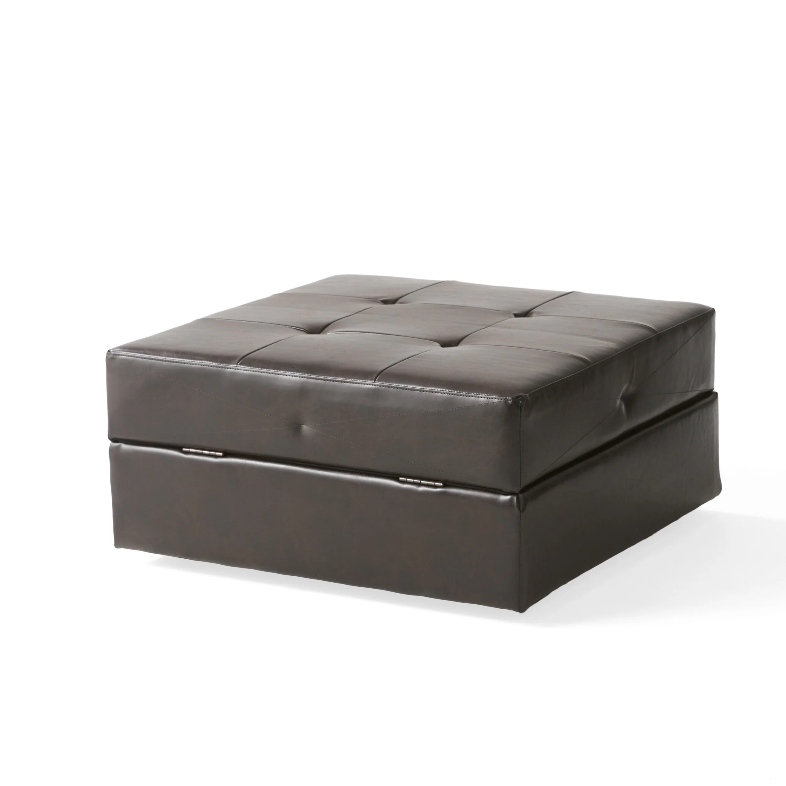 Templeton Brown Leather Storage Ottoman - furnishings