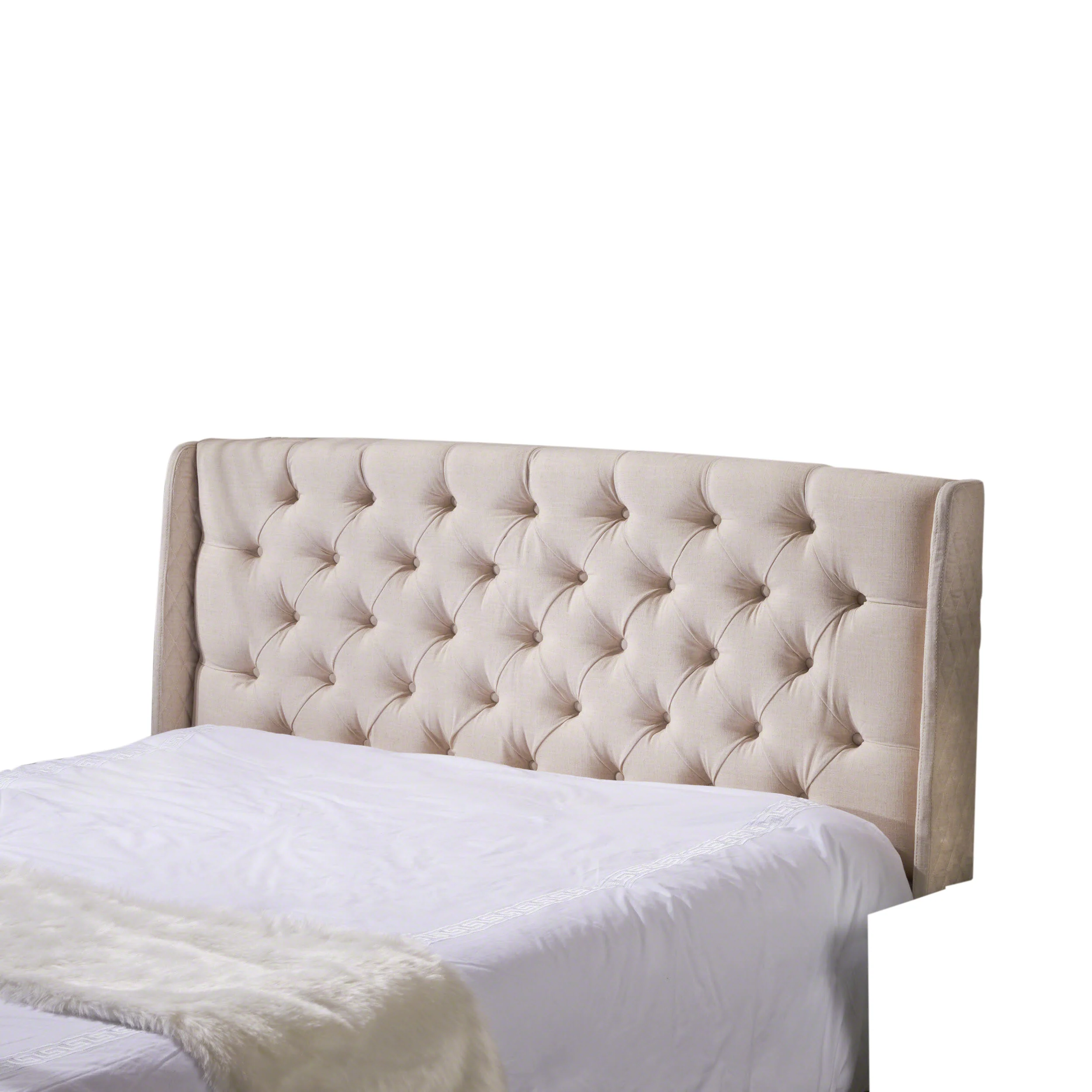 Liberty Winged King/ Cal King Tufted Fabric Headboard - furnishings