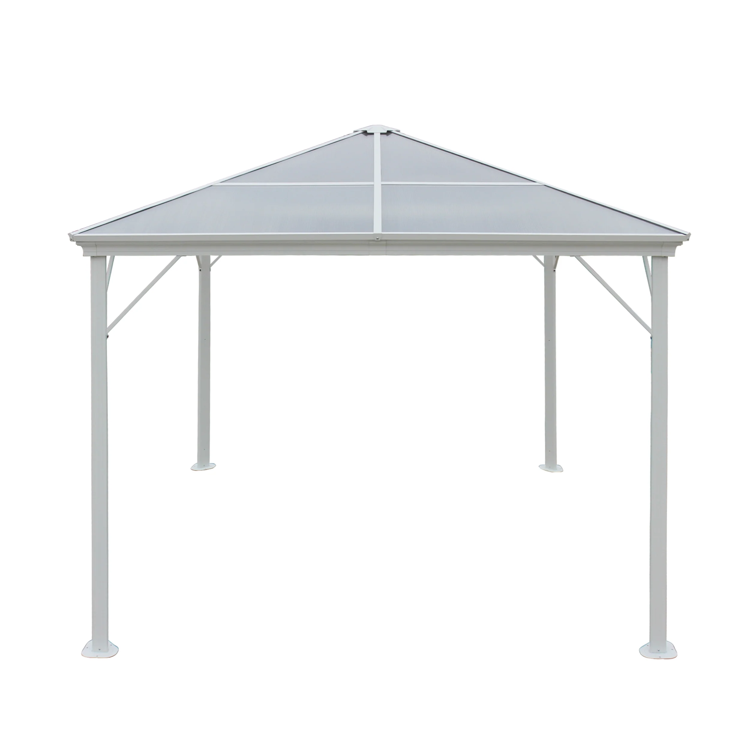 Halley Outdoor 10 x 10 Foot Black Rust Proof Aluminum Framed Hardtop Gazebo (No Curtains) - furnishings
