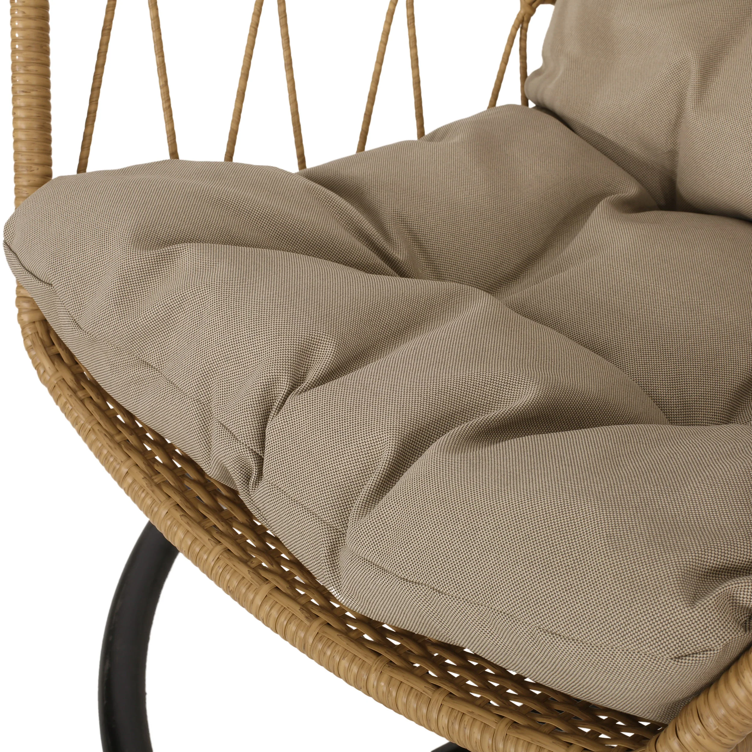 Jewell Allegra Outdoor Wicker Basket Hanging Chair with Stand - furnishings
