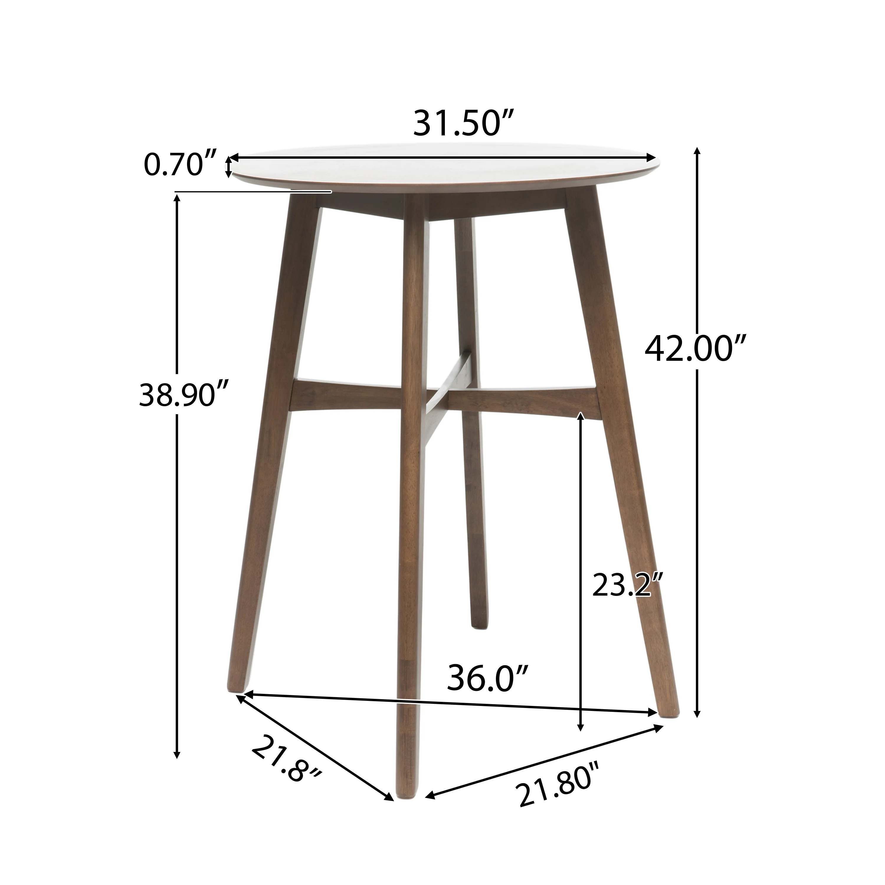 Margaret Wood Finish Circular 5 Piece Bar Height Dining Set - furnishings