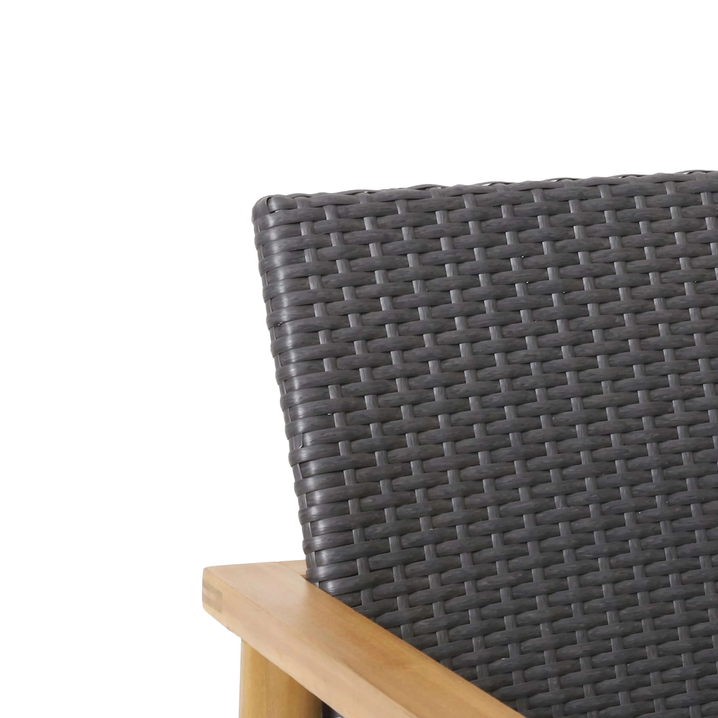 Alamosa Outdoor Wicker and Acacia Wood Loveseat, Gray and Teak - furnishings