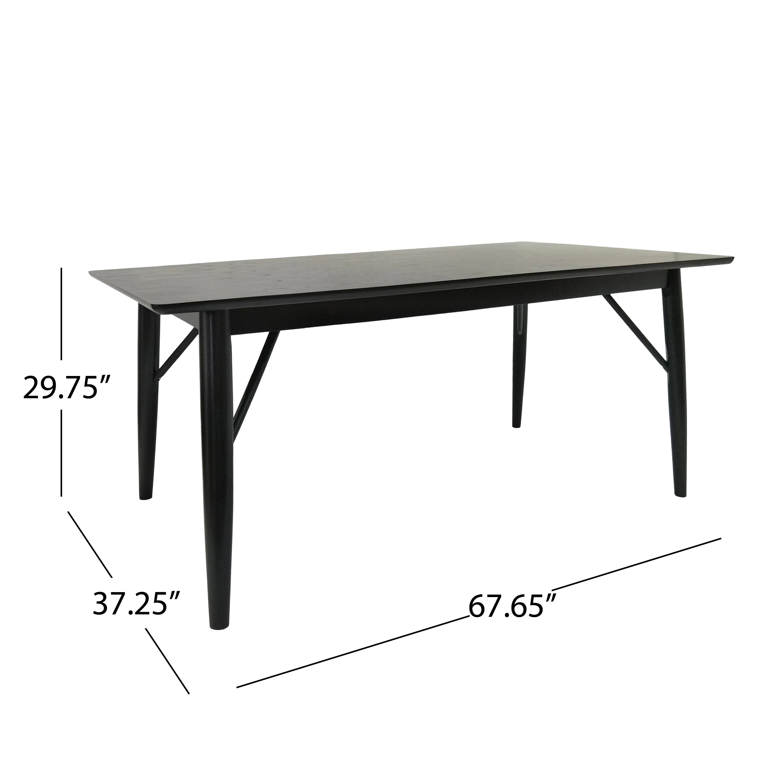 Freesia Contemporary Wooden Rectangular Dining Table, Black - furnishings
