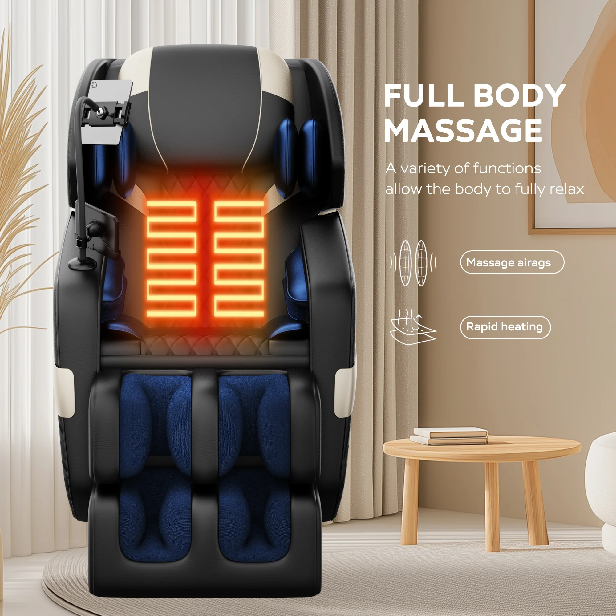 New Full Body Massage Chair with Zero Gravity and Air Pressure - furnishings