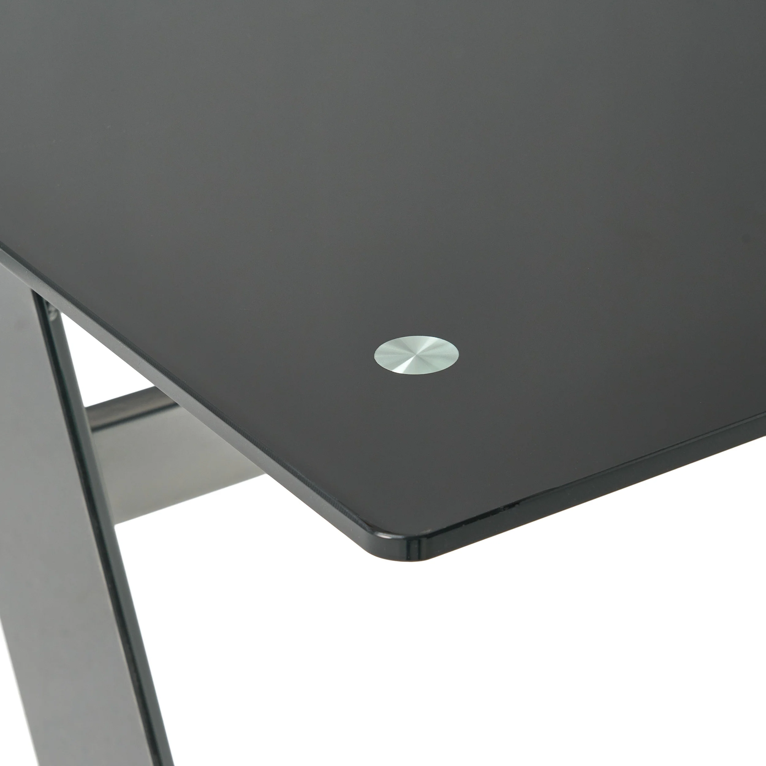 Berlin Modern Tempered Glass Computer Desk with Storage - furnishings