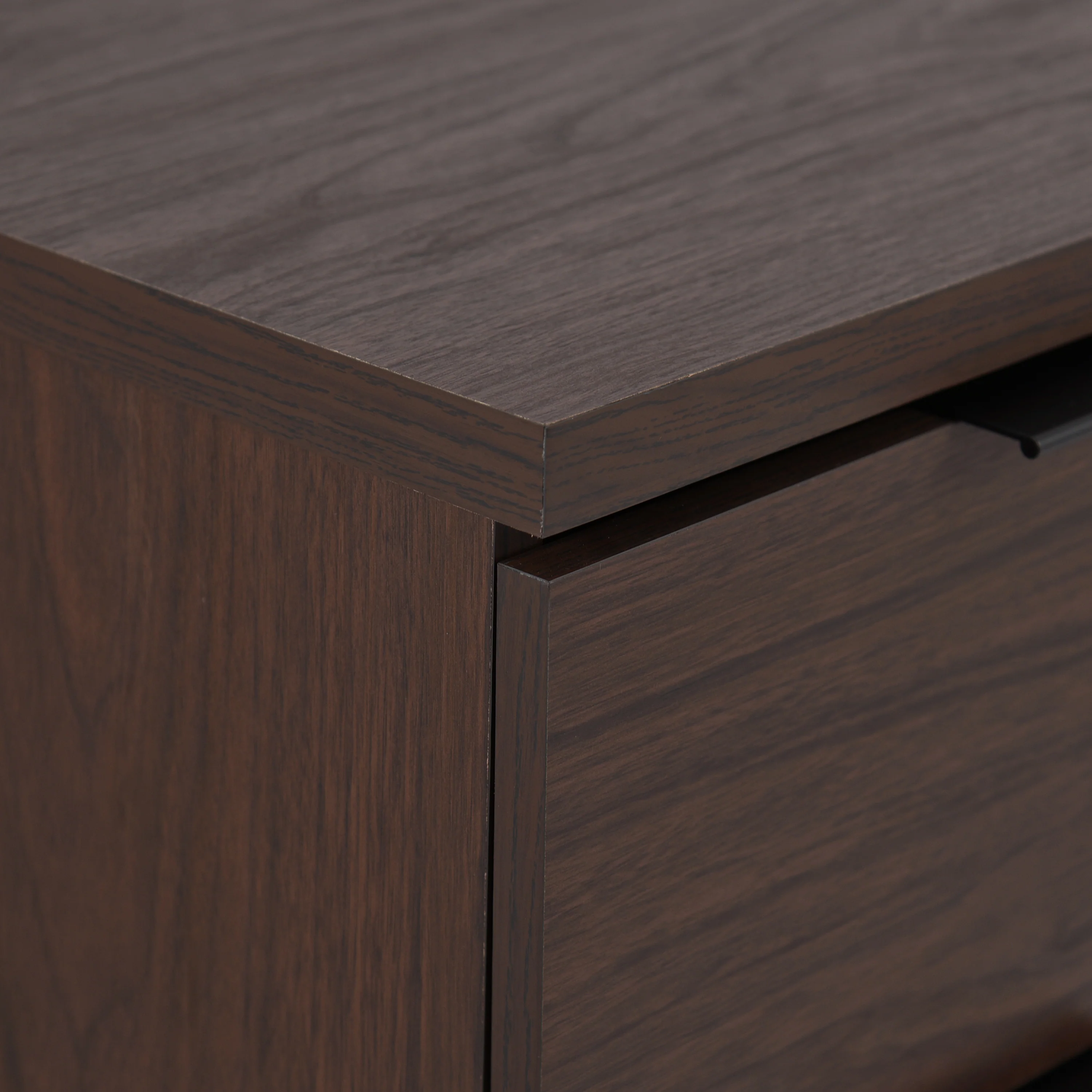 Demijen Modern Industrial 4 Drawer Wide Dresser, Walnut and Matte Black - furnishings