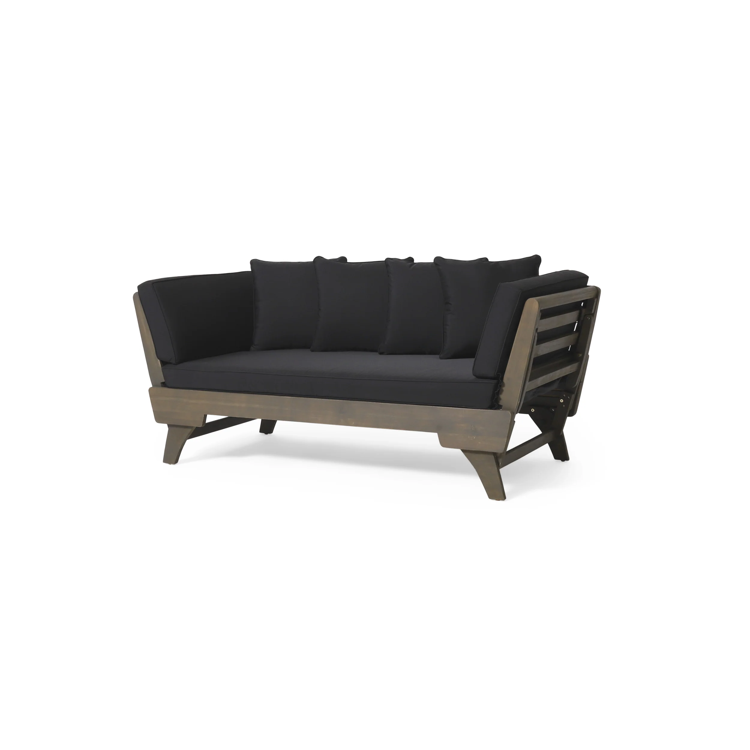 Othello Outdoor Acacia Wood Expandable Daybed with Water Resistant Cushions - furnishings