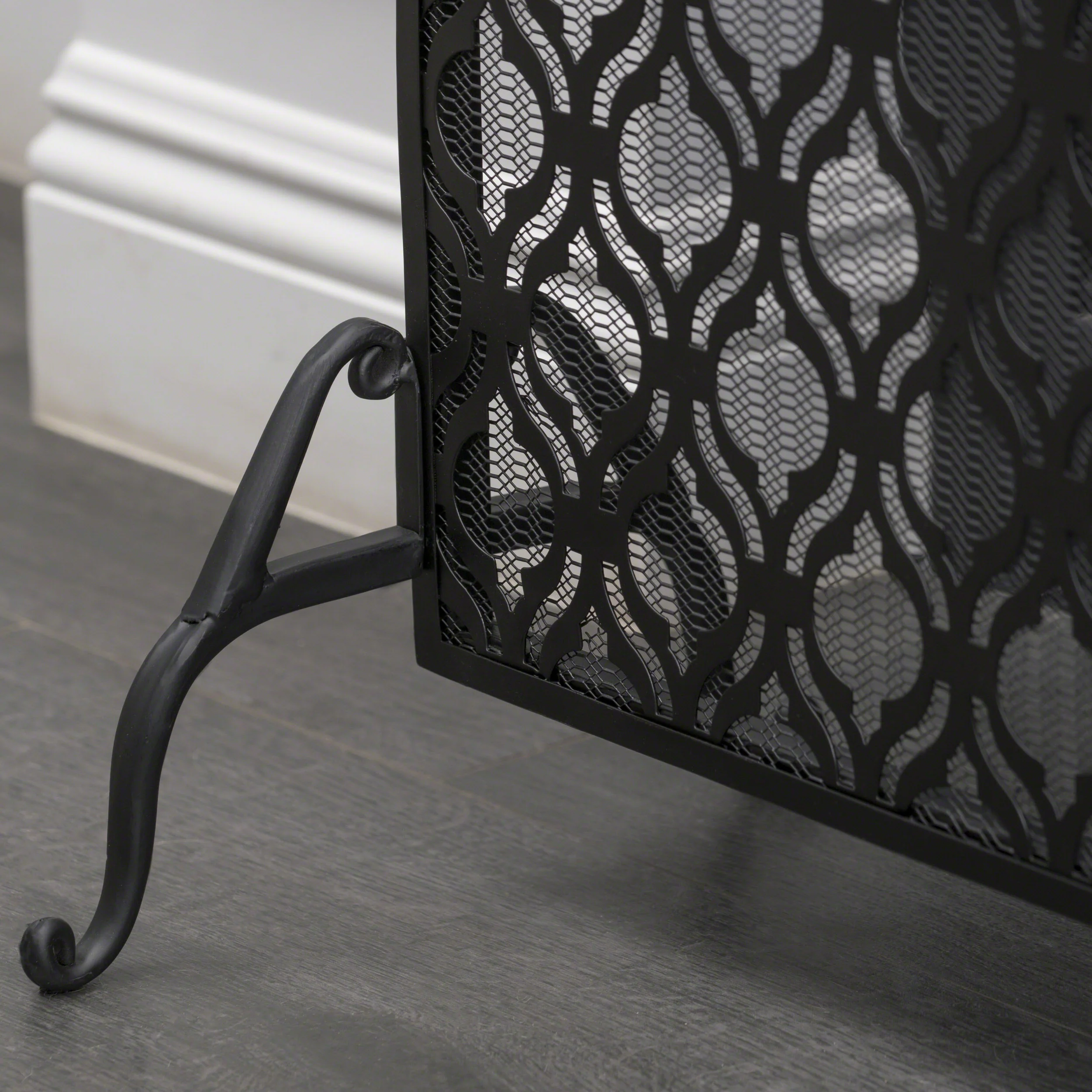Elmer Single Panel Iron Fire Screen - furnishings