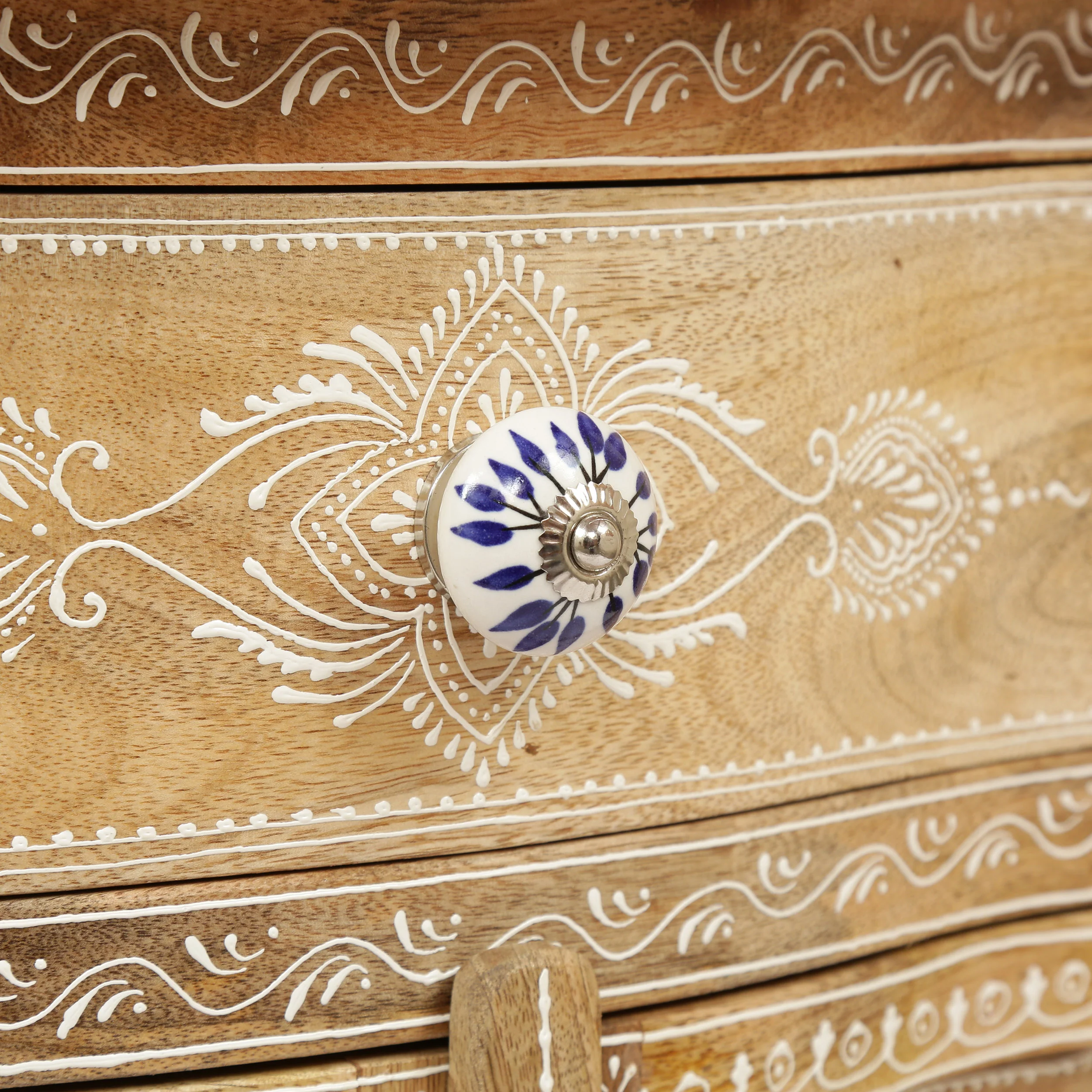 Naylor Handcrafted Boho Mango Wood Cabinet - furnishings