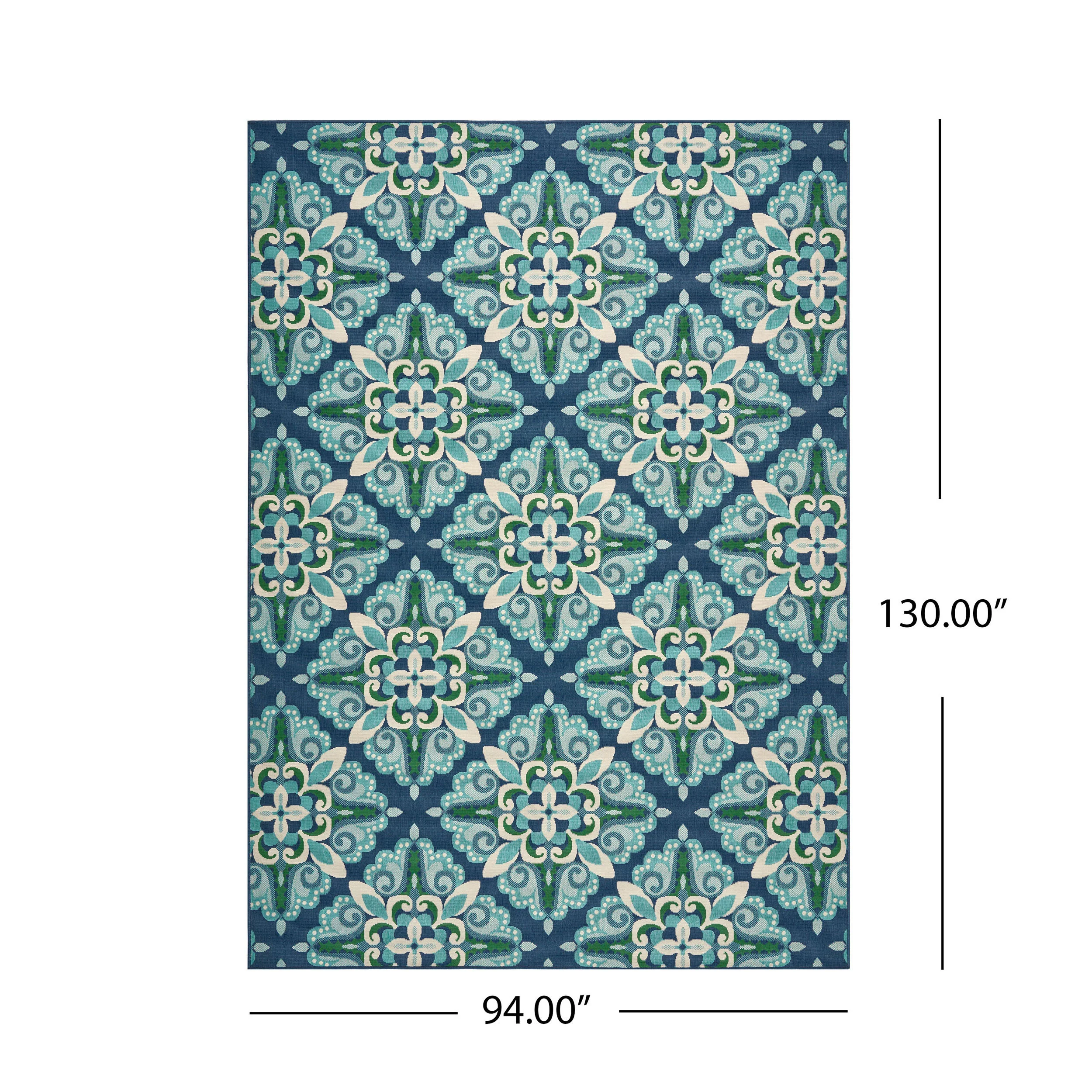 Pazel Indoor/Outdoor Floral Area Rug, Blue and Green - furnishings