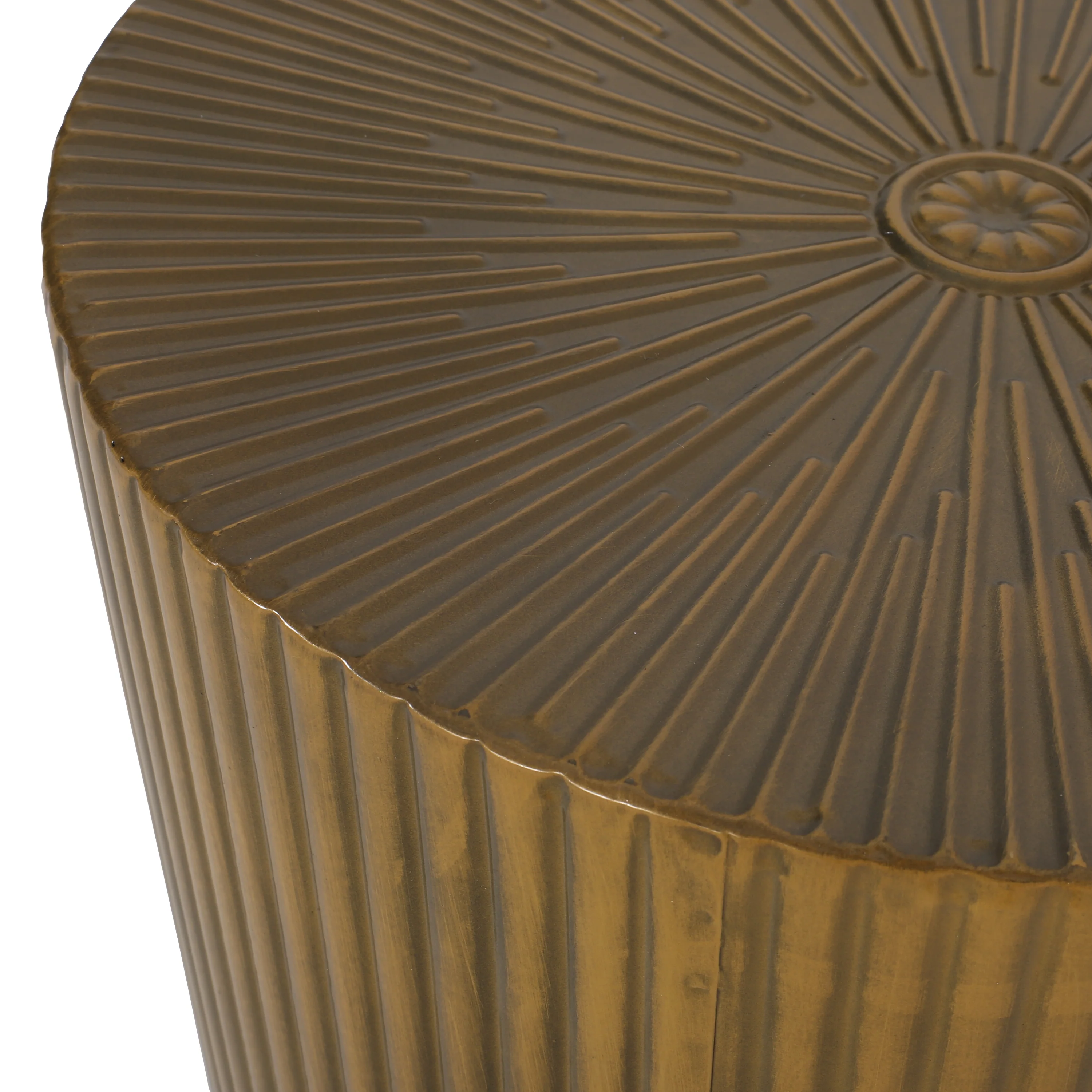 Pamsha Modern Iron Sunburst Side Table - furnishings