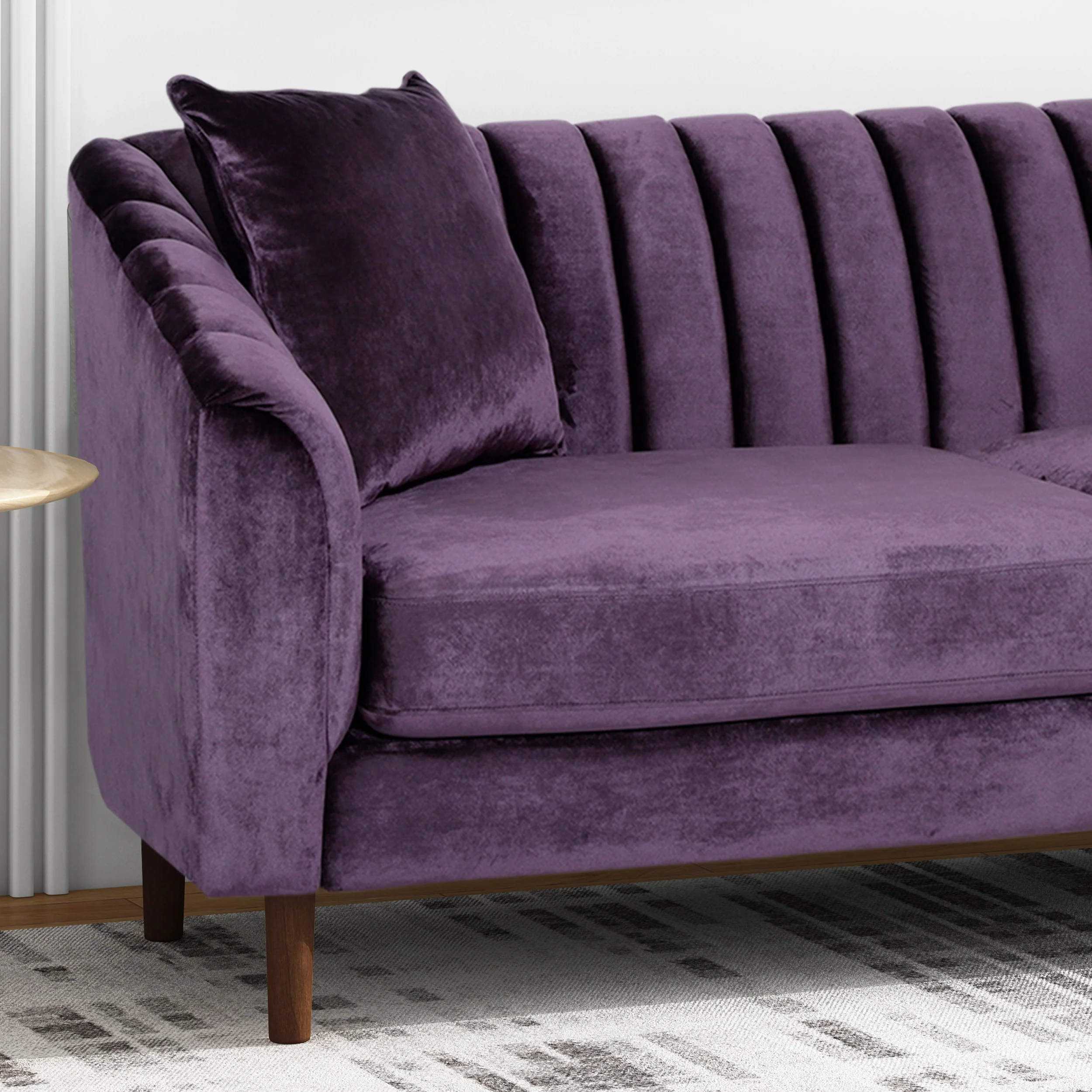 Jeannie Contemporary Velvet 3 Seater Sofa - furnishings