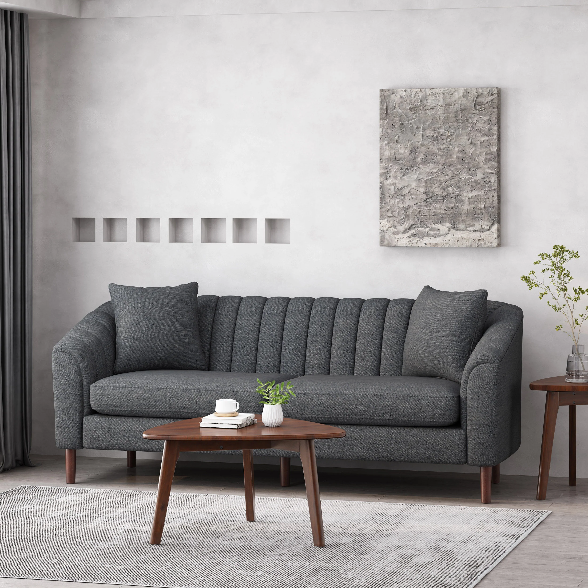 Jeannie Contemporary Fabric 3 Seater Sofa - furnishings