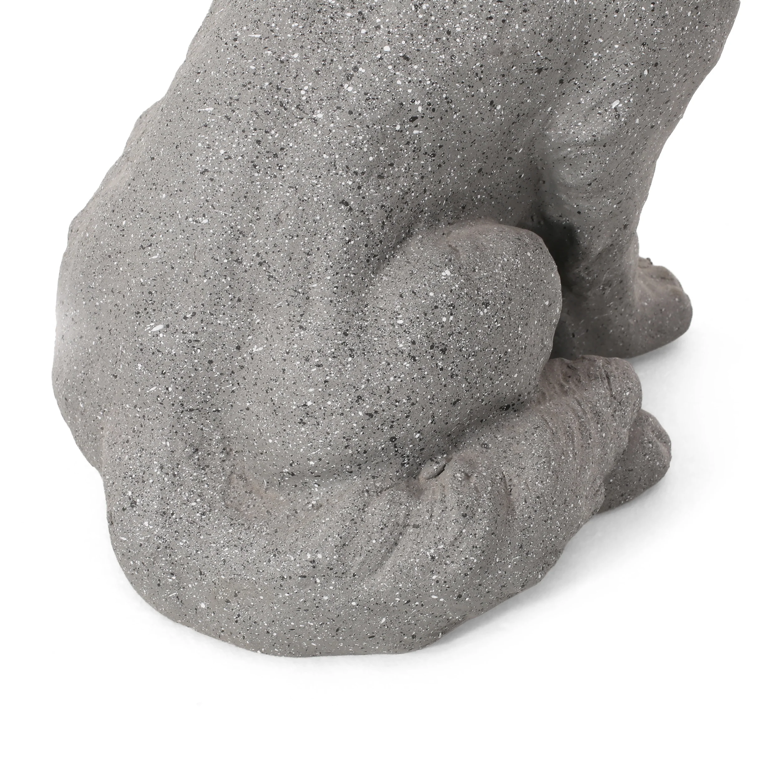 Gary Outdoor Dog Garden Statue, Stone Gray - furnishings
