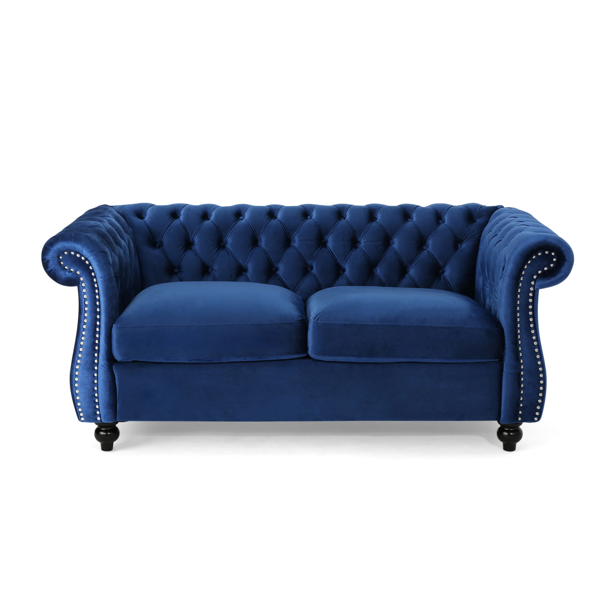 Kyle Traditional Chesterfield Velvet Loveseat Sofa - furnishings