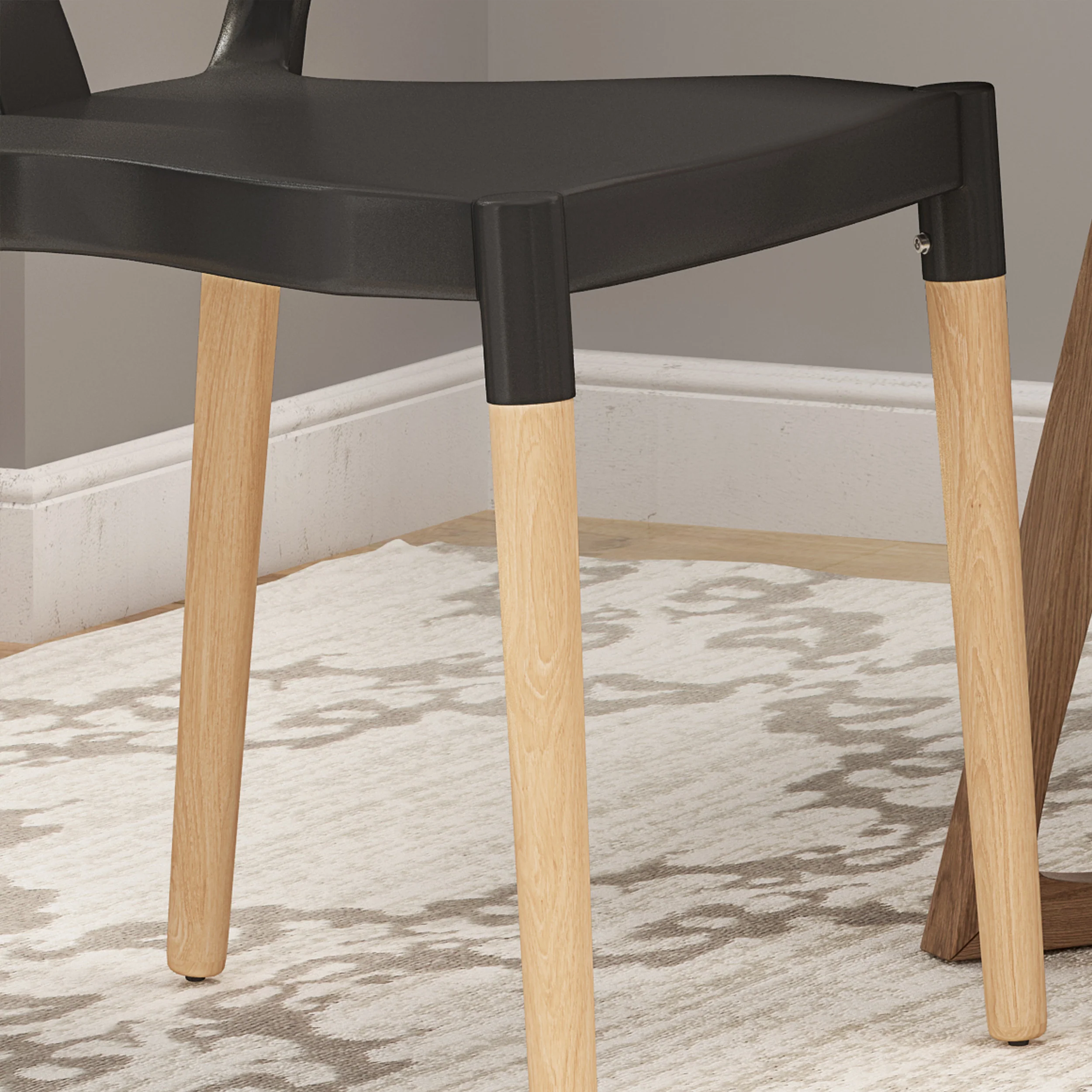Victoria Modern Dining Chair with Beech Wood Legs (Set of 2) - furnishings