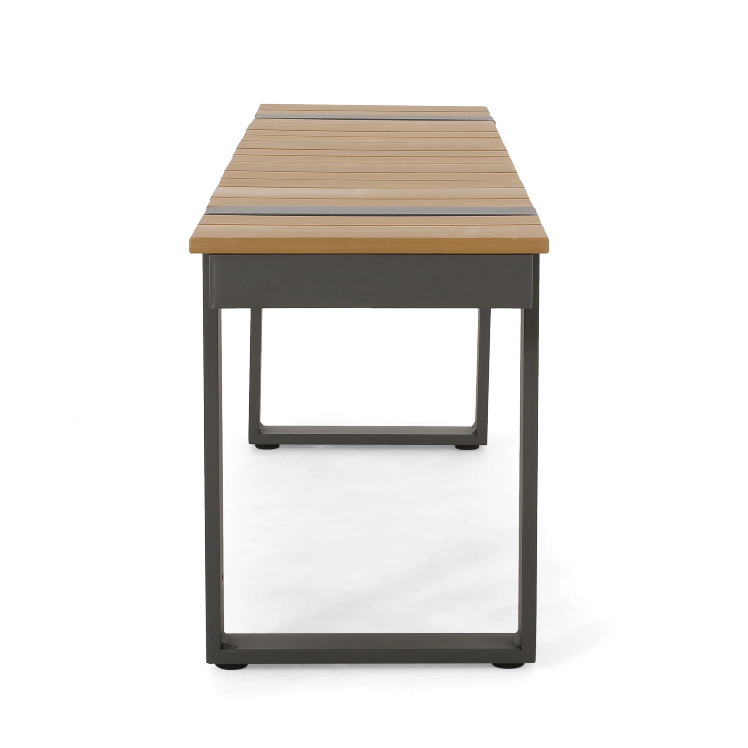 Mora Outdoor Faux Wood and Aluminum Dining Bench - furnishings