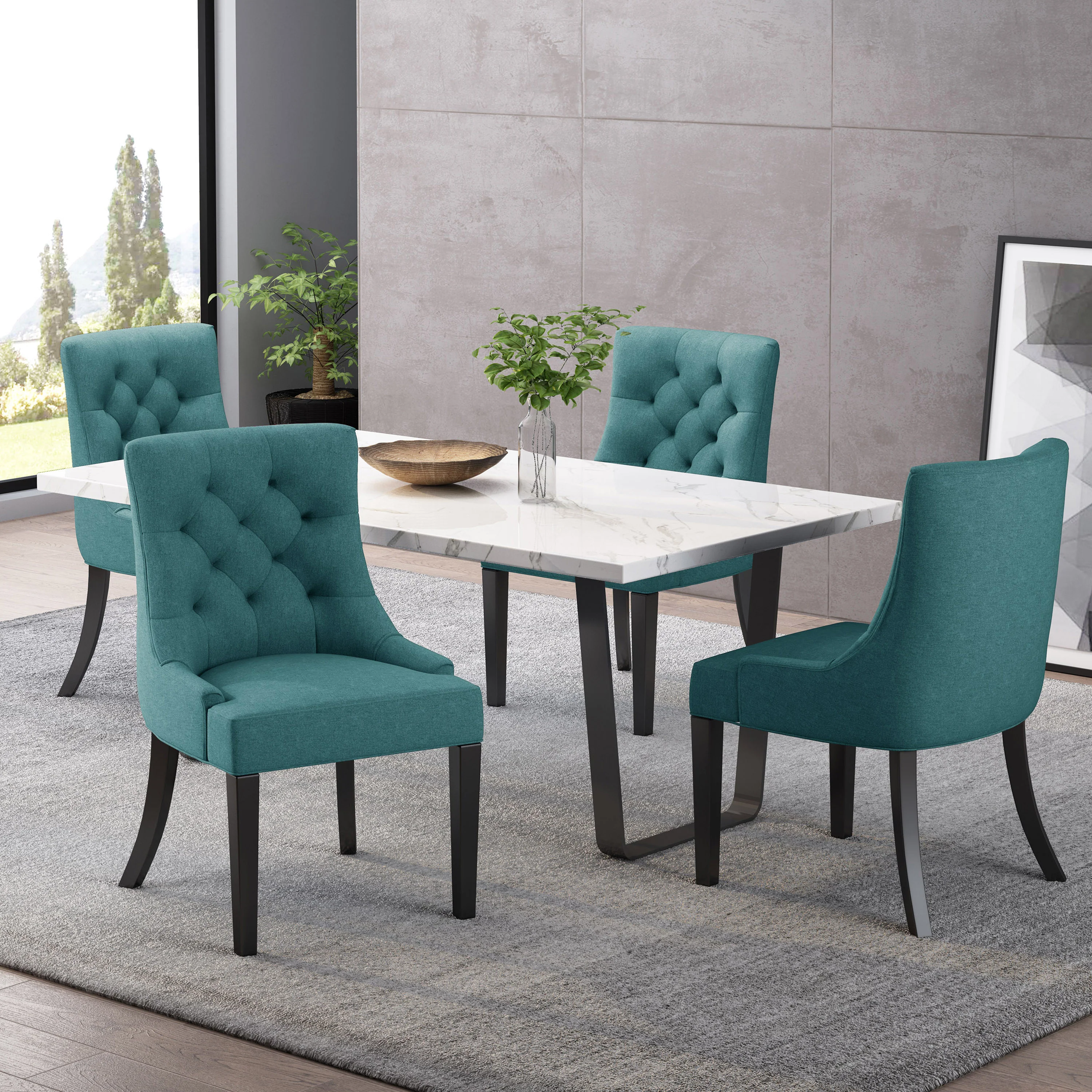 Stacy Hourglass Fabric Dining Chairs (Set of 4) - furnishings