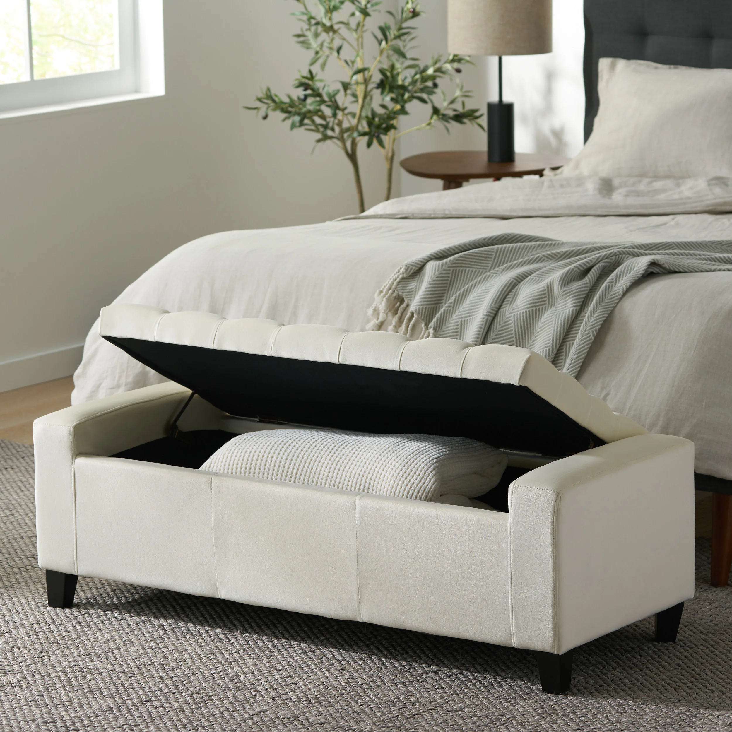 Seattle Tufted Storage Ottoman Bench - furnishings
