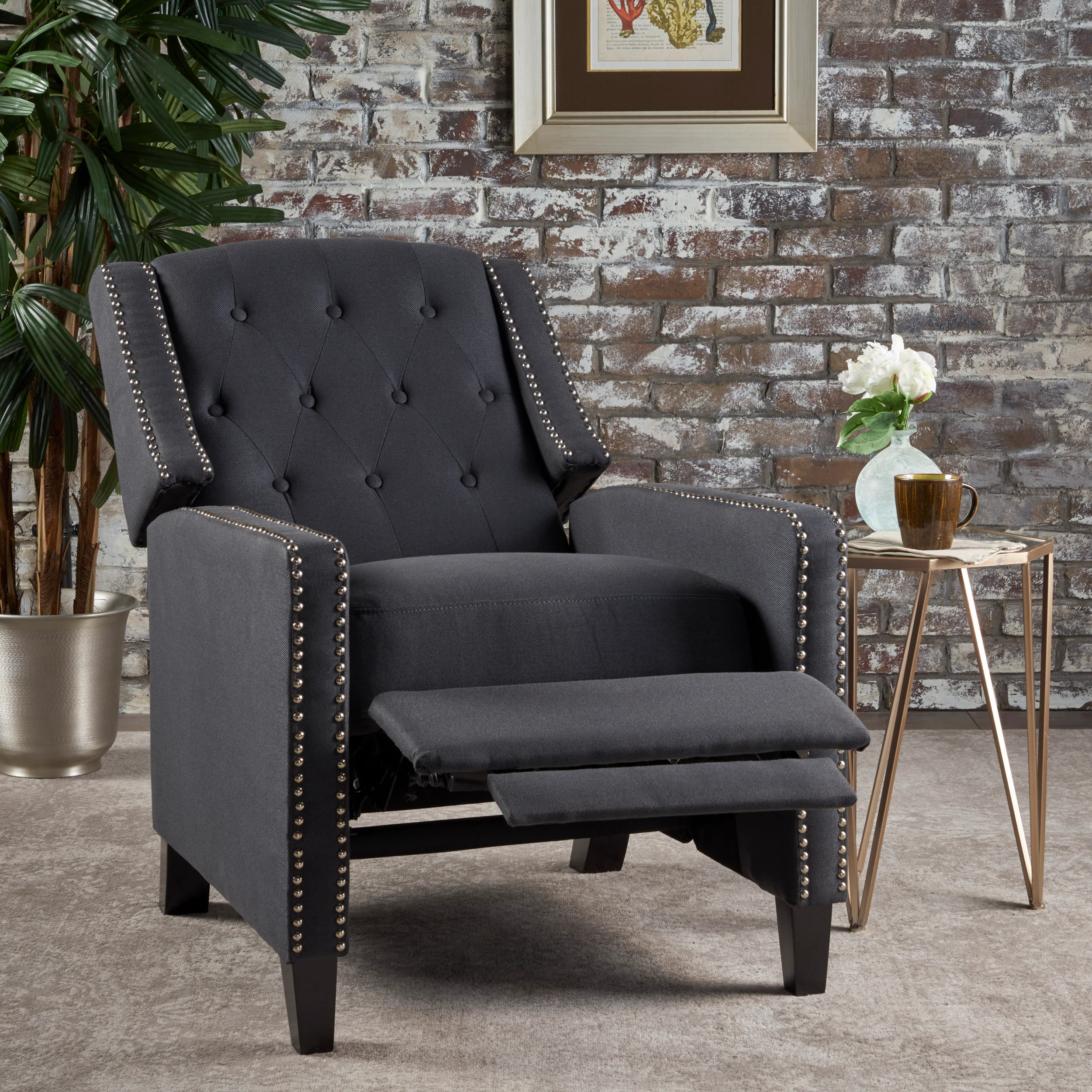 Izaak Tufted Back Fabric Recliner Chair - furnishings