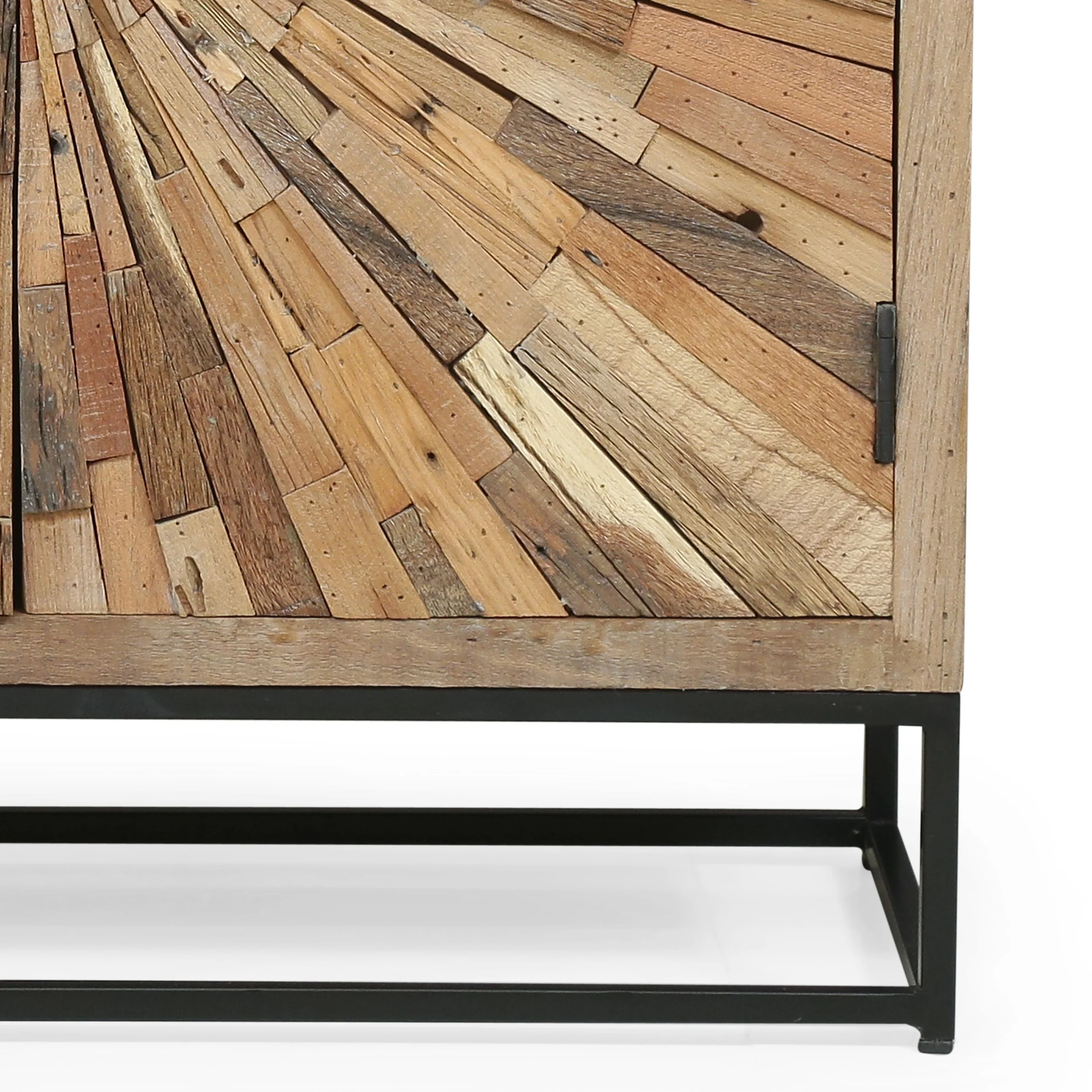 Temur Handcrafted Boho Wooden 2 Door Cabinet - furnishings