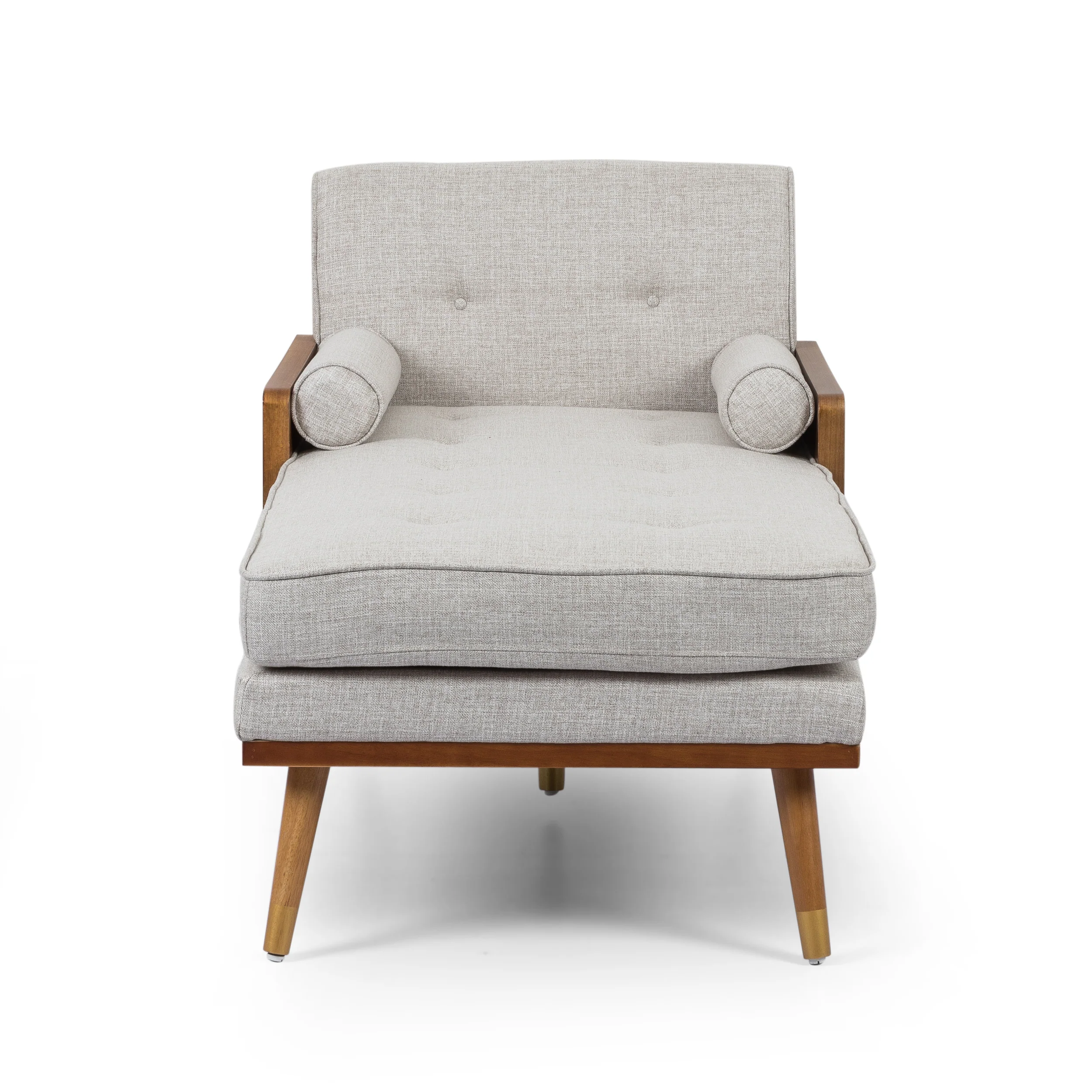 Pareesa Mid-Century Modern Fabric Chaise Lounge - furnishings