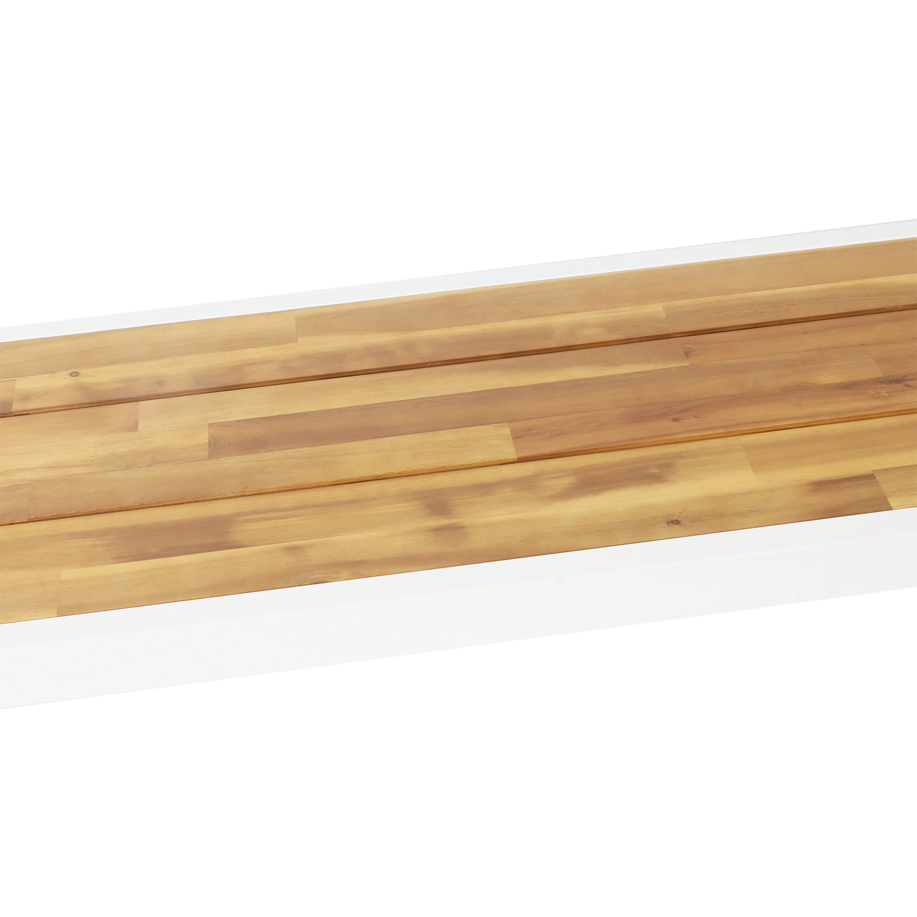 Gebo Outdoor Acacia Wood and Iron Dining Bench - furnishings