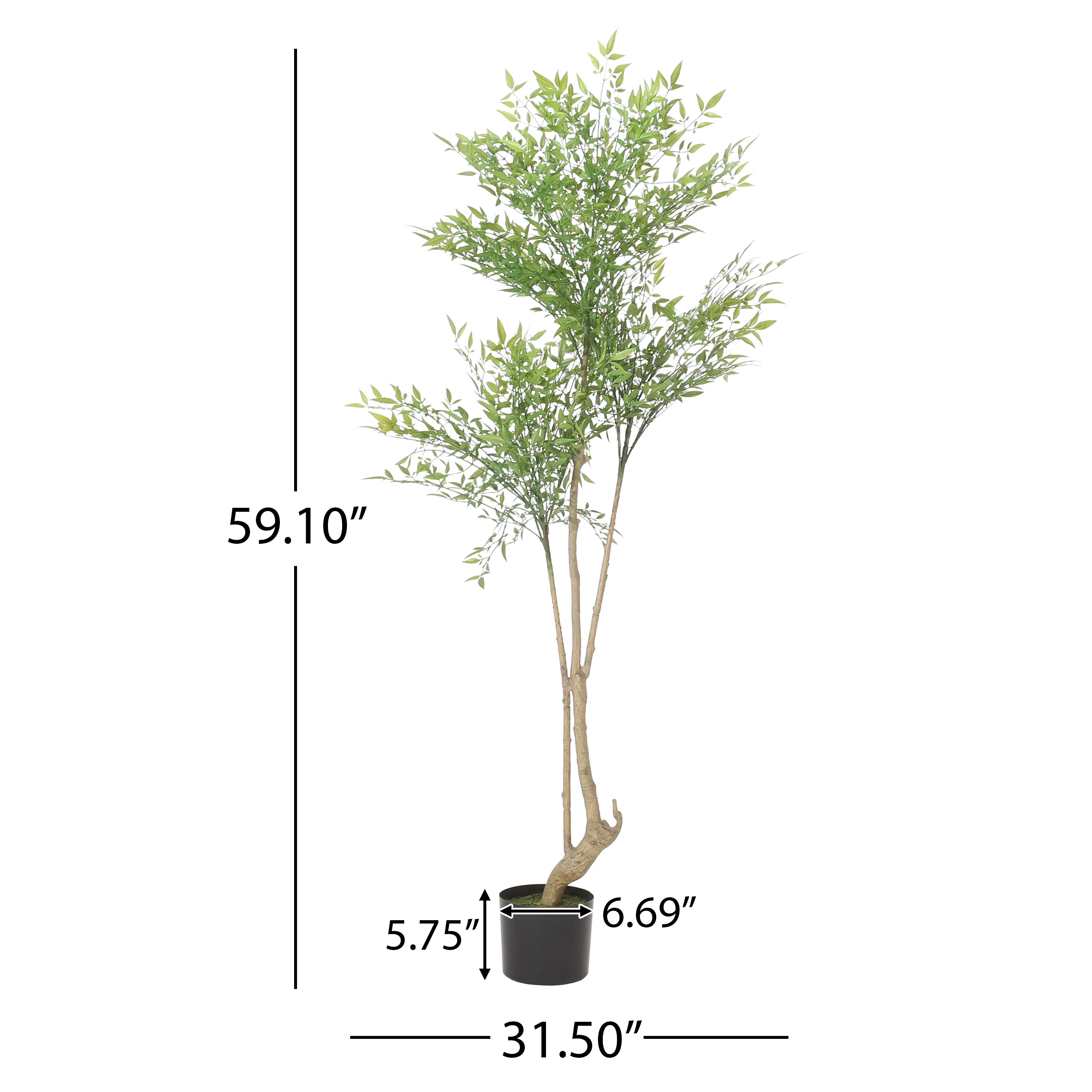 Hartshorn Artificial Heavenly Bamboo Nandina Tree - furnishings