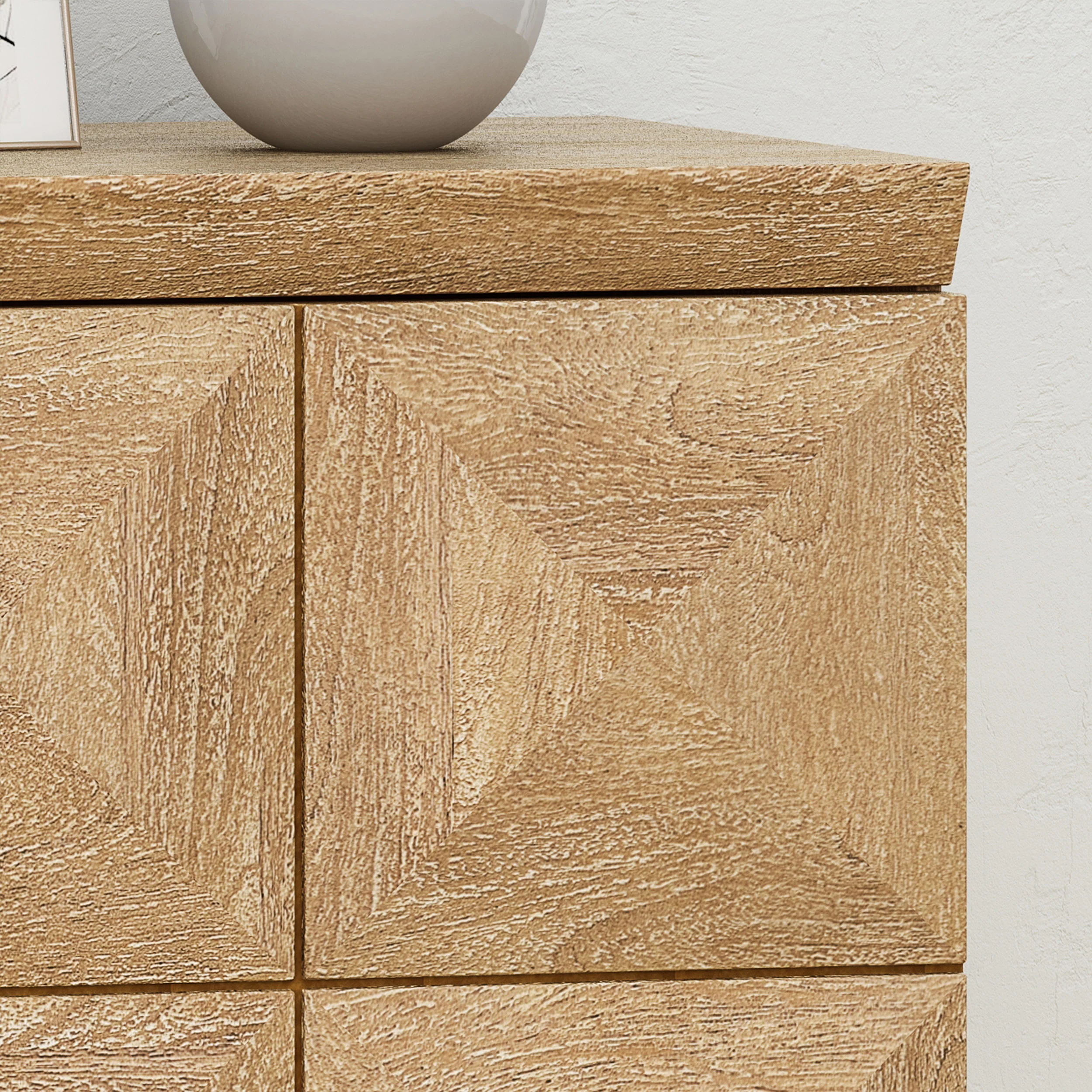 Daksh Handcrafted Boho Mango Wood Cabinet - furnishings