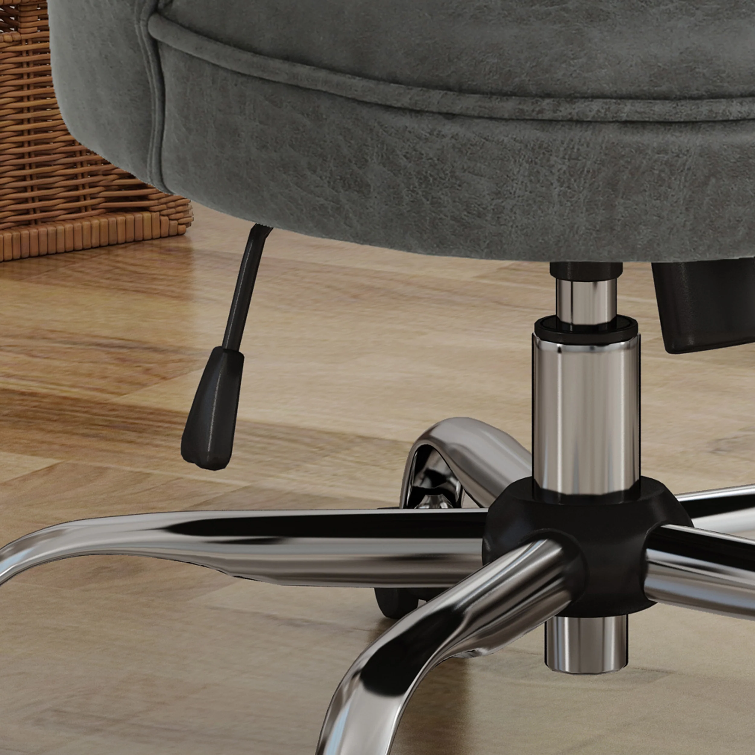 Tyesha Modern Tufted Microfiber Adjustable Swivel Desk Chair w/ Rolling Casters - furnishings