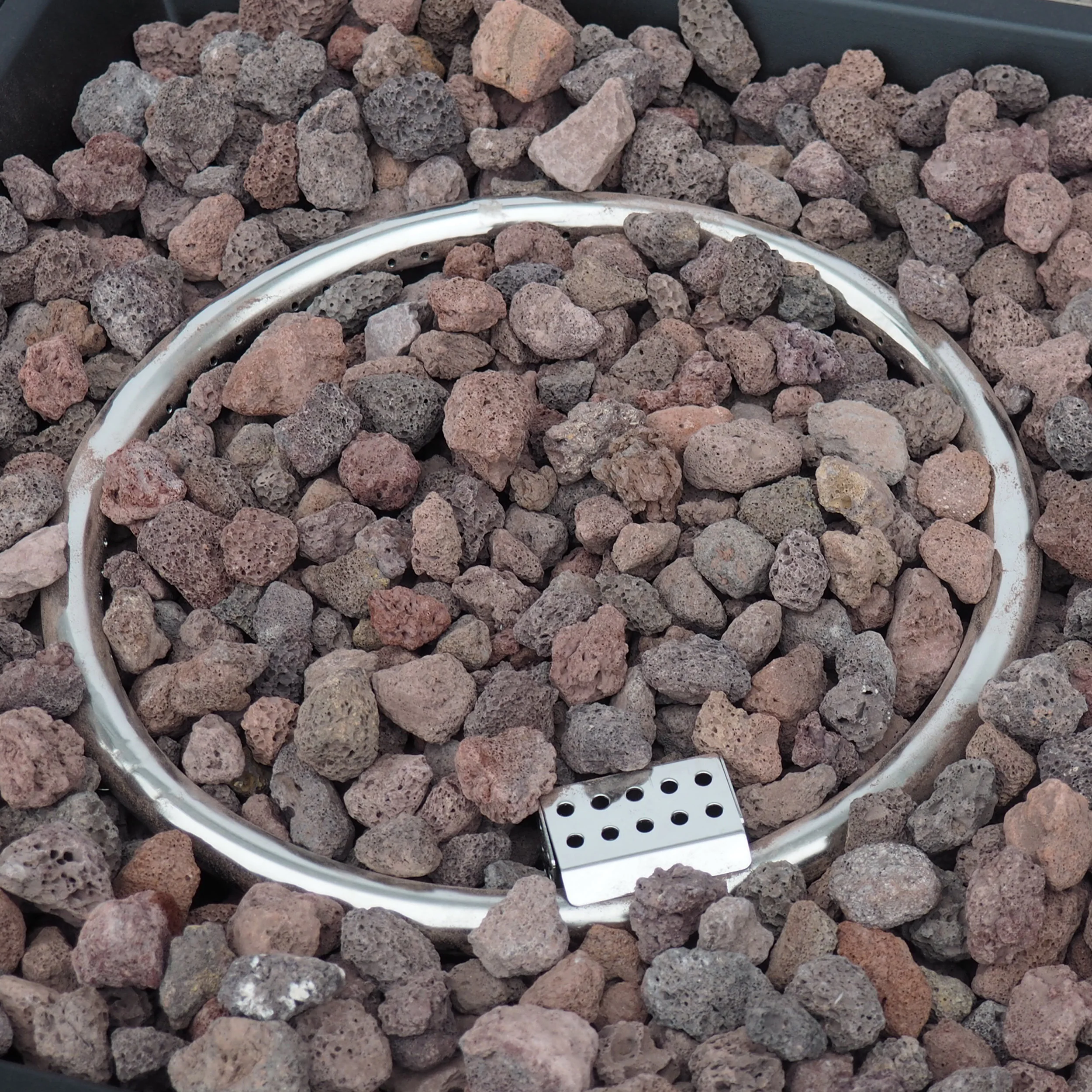 Jasmine Square Wood Finish 50,000 BTU Propane Fire Pit - furnishings