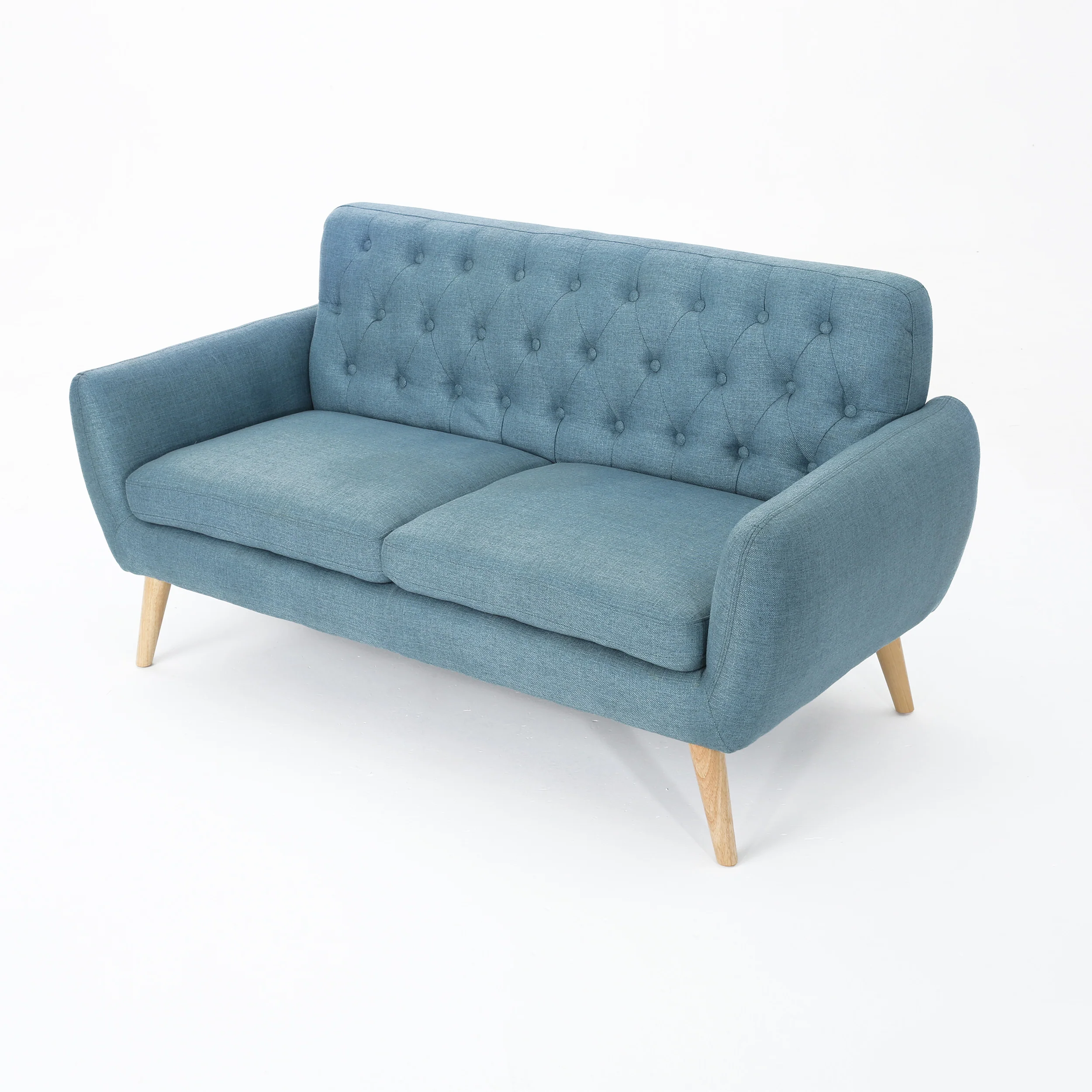 Alscot Mid Century Modern Fabric Tufted Oversized Loveseat - furnishings