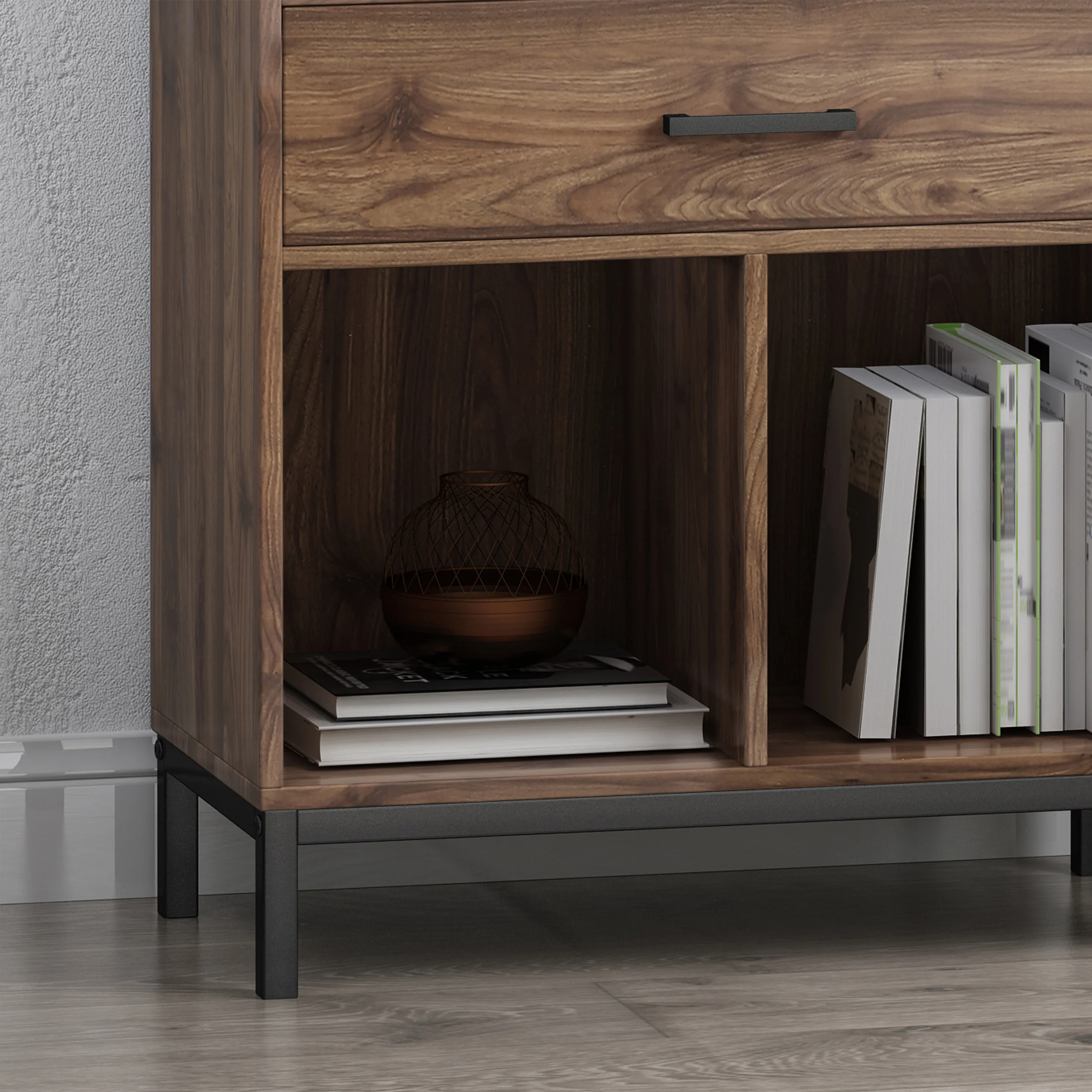 Abriel Bookcase with Storage Cabinet & Drawer - furnishings