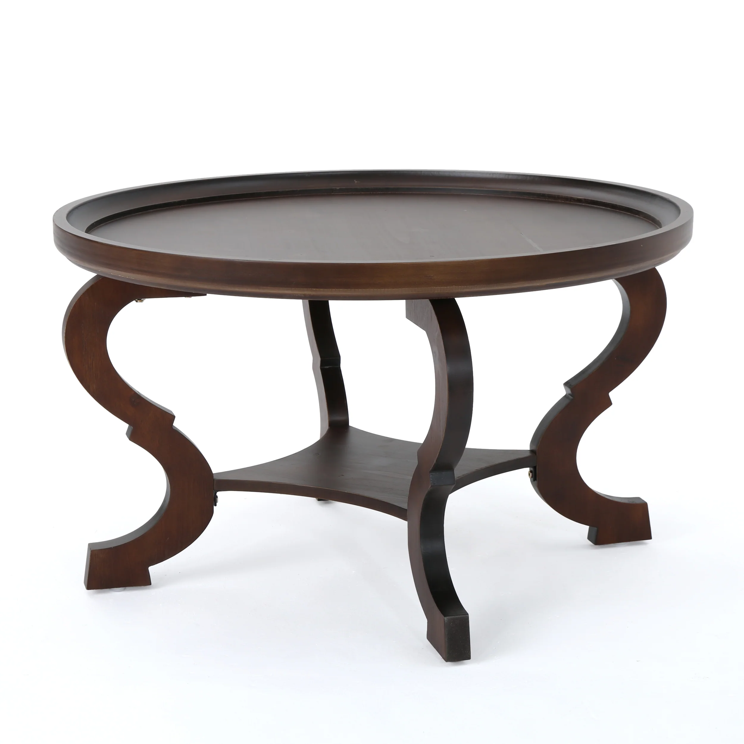Alteri Finished Faux Wood Circular Coffee Table - furnishings