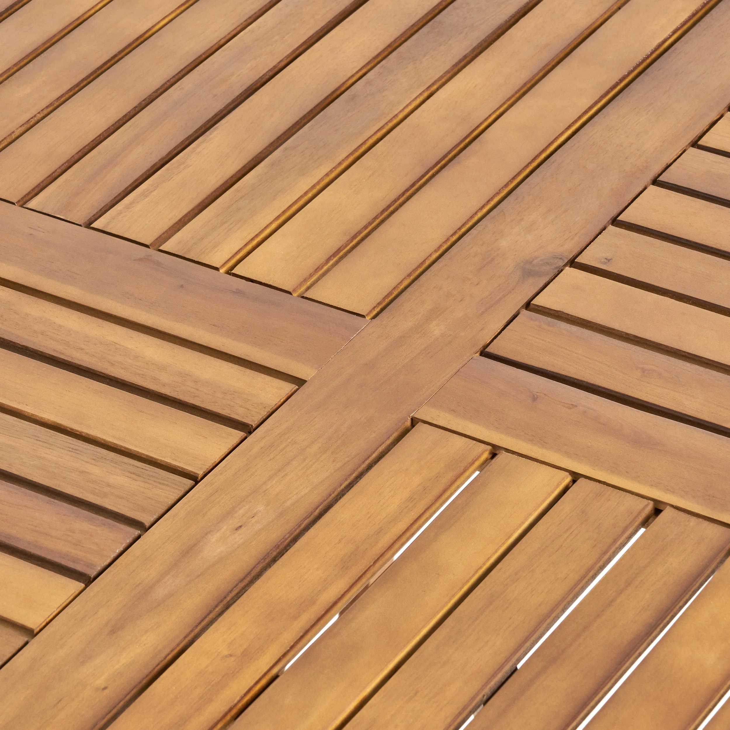 Edna Outdoor 7 Piece Acacia Wood and Wicker Dining Set, Teak with Multi Brown Chairs - furnishings