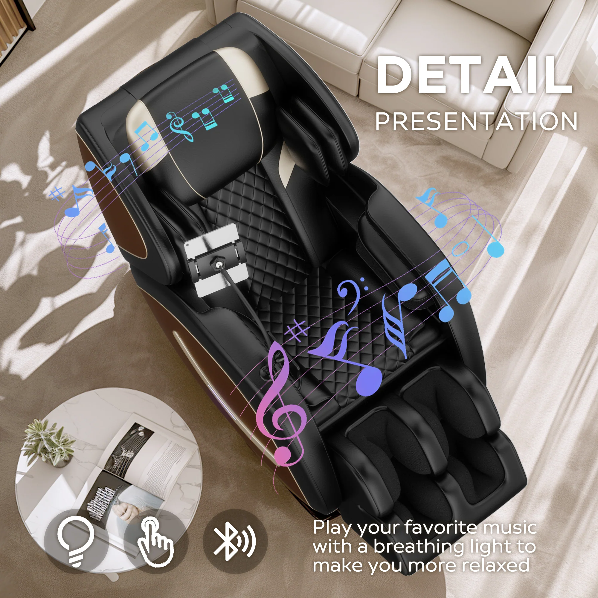 2024 Zero Gravity Full Body Massage Chair with Air Pressure, Heating, and Foot Relaxation - furnishings