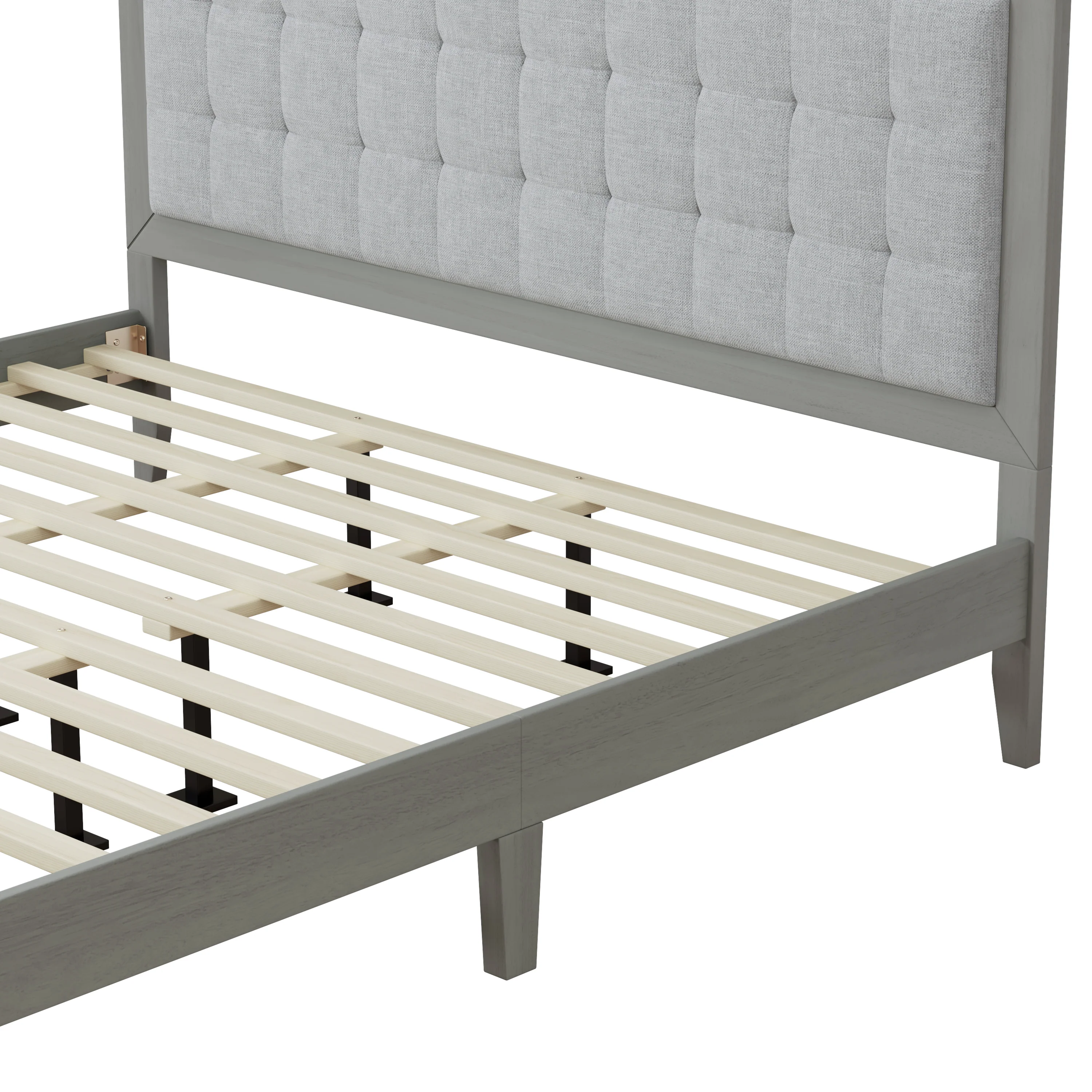 Griselda Upholstered Platform Bed with Padded Headboard - furnishings