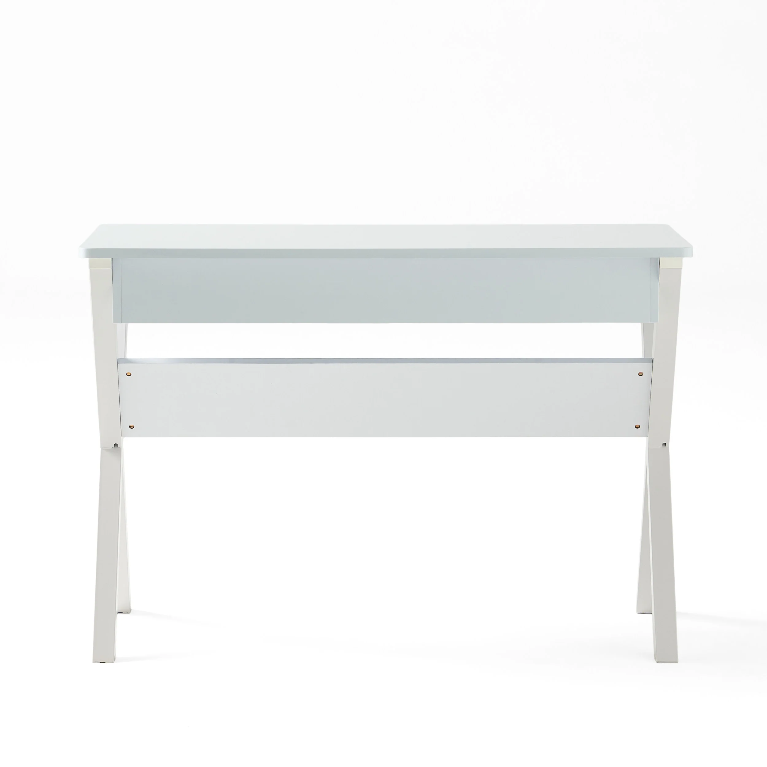 Monte Farmhouse Matte White Faux Wood Office Desk with Drawer - furnishings