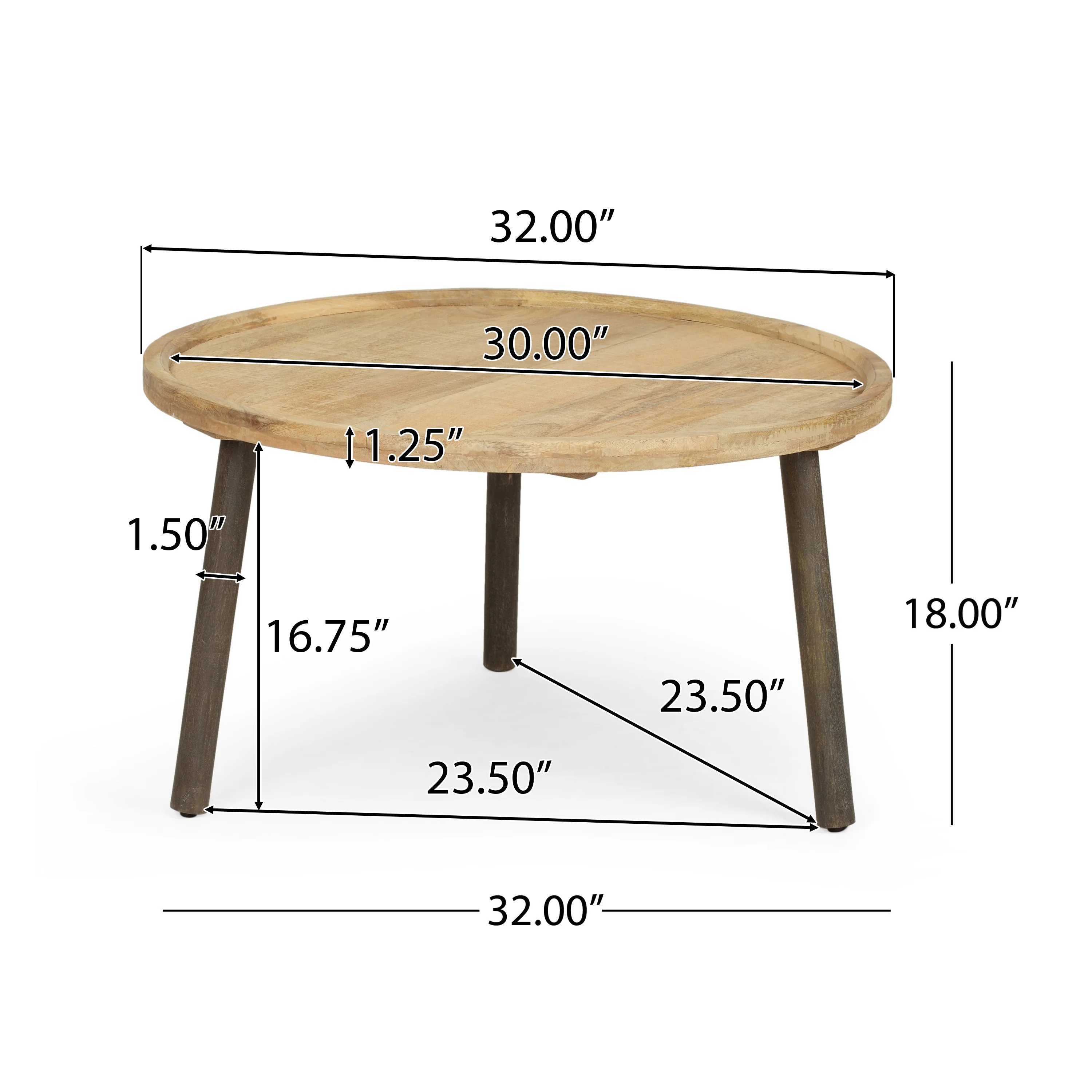 Merry Round Mango Wood Coffee Table - furnishings