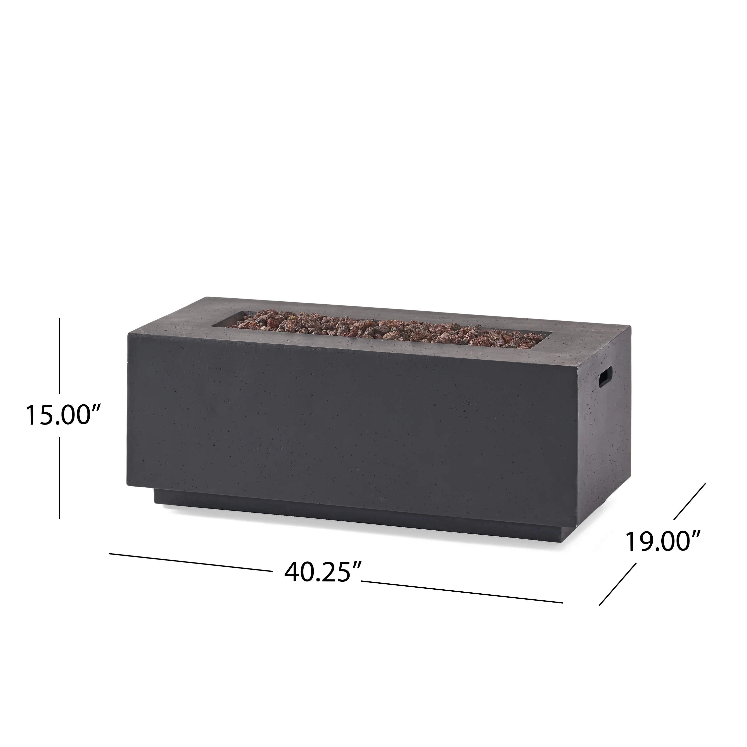 Hearth Outdoor 40,000 BTU Lightweight Concrete Rectangular Fire Pit (No Tank Holder) - furnishings