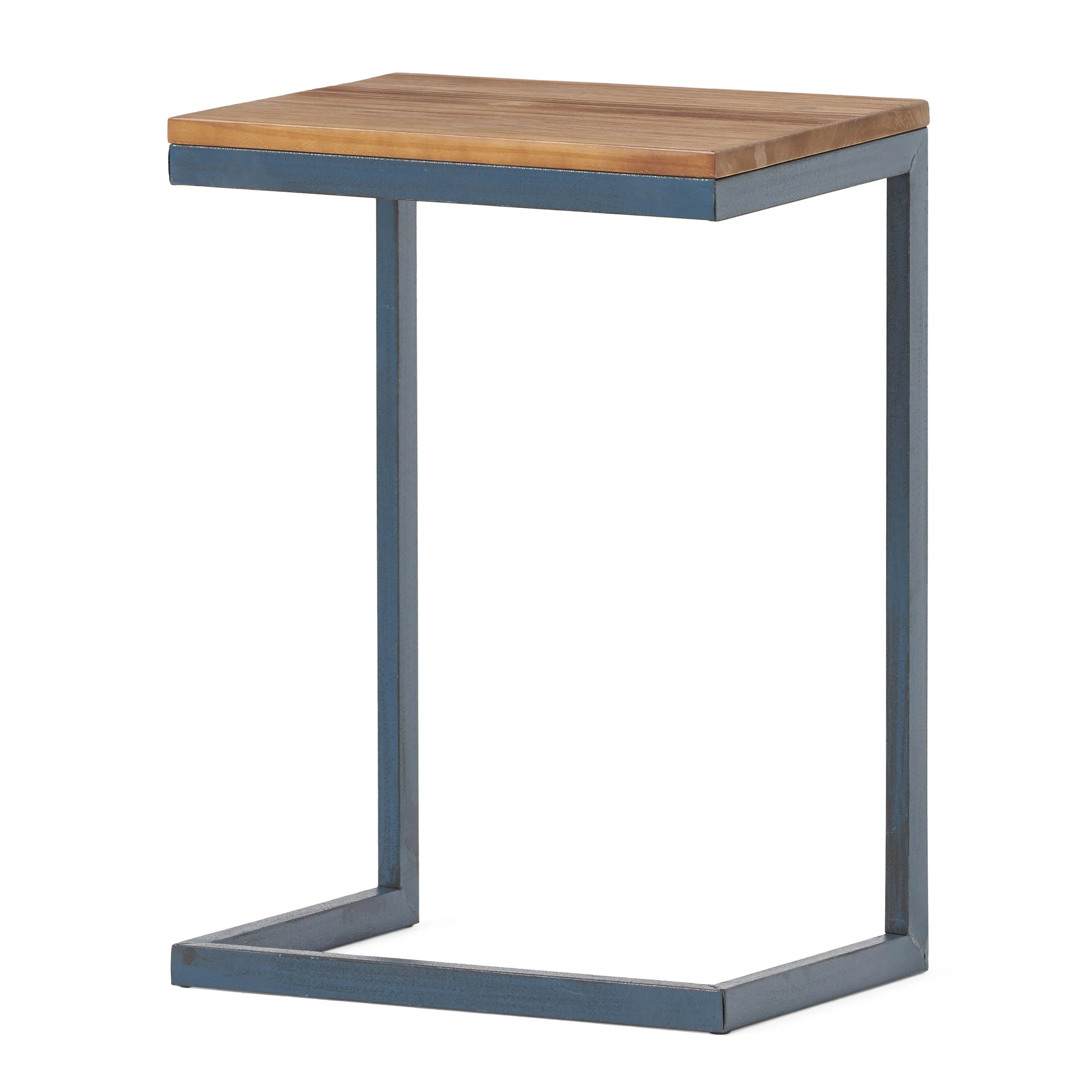 Ramona Modern Industrial Firwood C-Shaped Accent Side Table with Iron Frame - furnishings