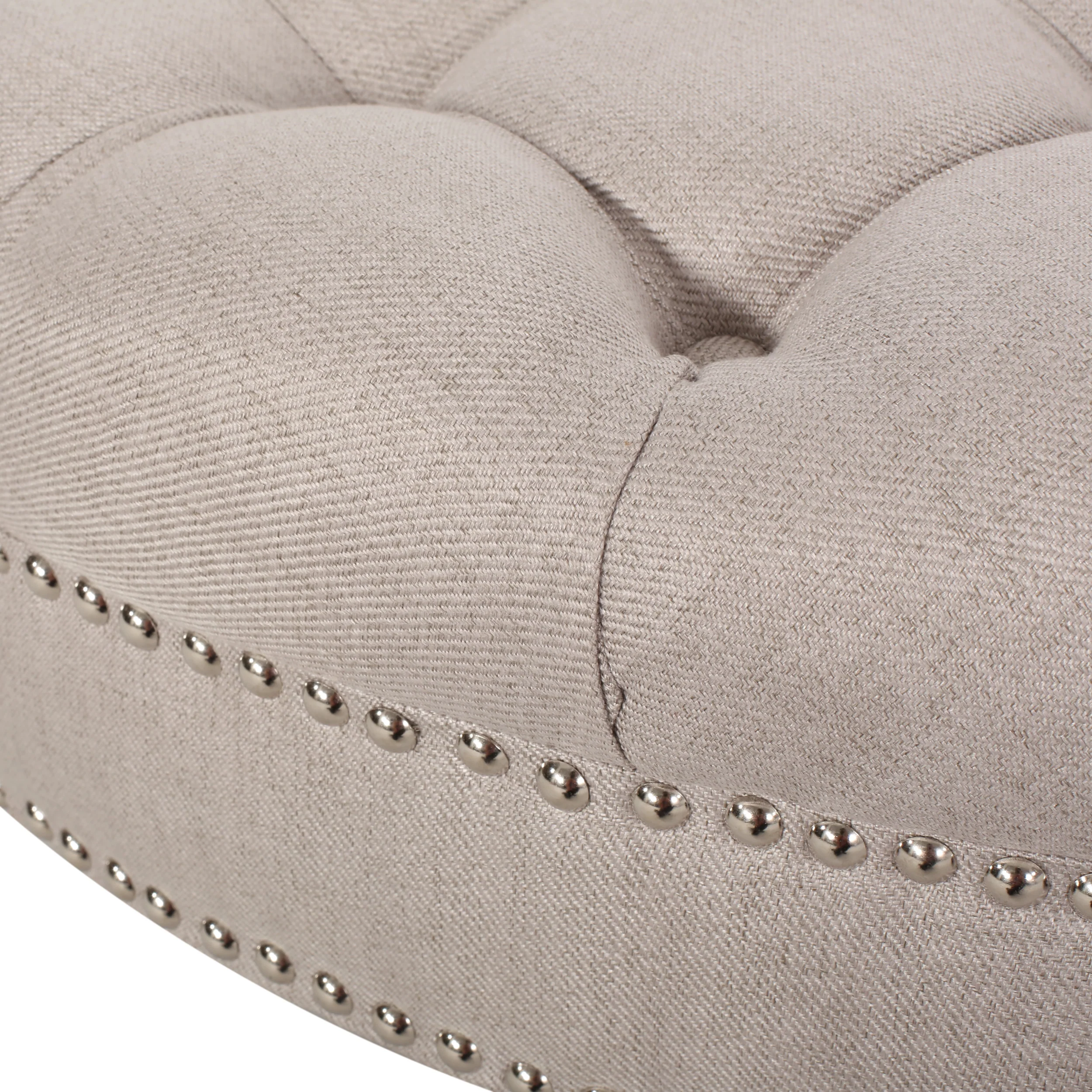 Caddo Cimarron Contemporary Round Ottoman with Rolling Casters - furnishings
