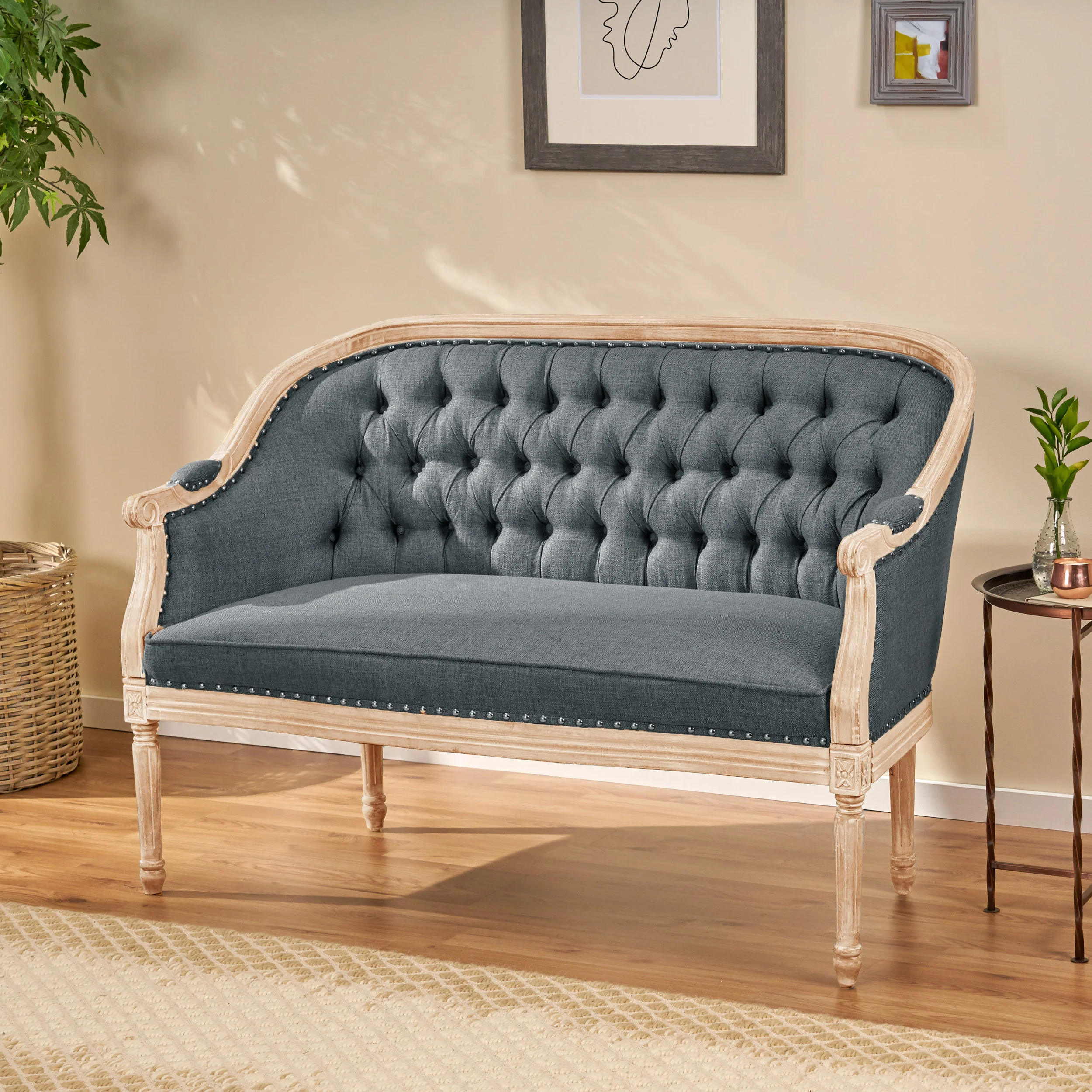 Megan Traditional Tufted Upholstered Loveseat - furnishings