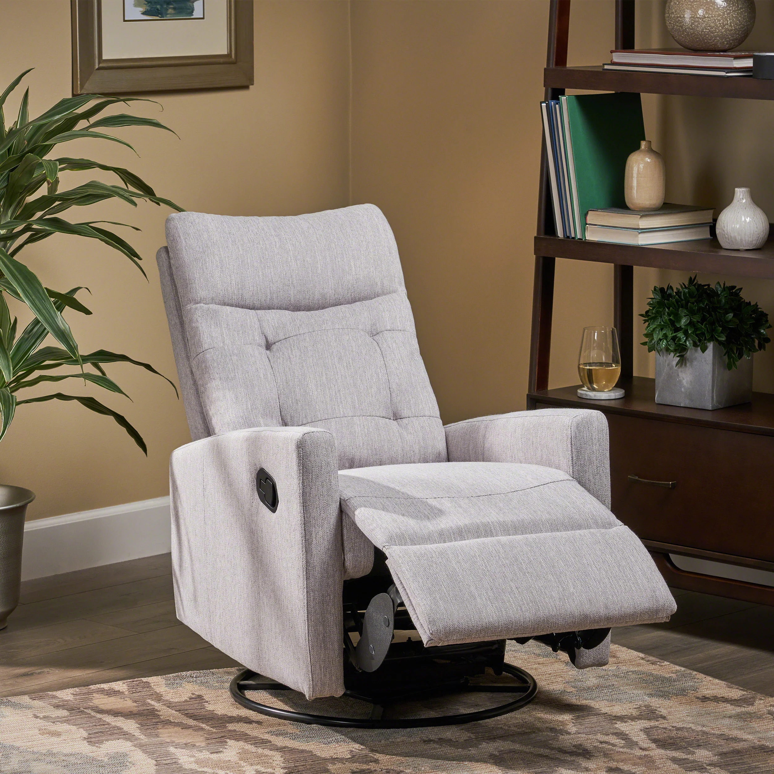 Ishtar Contemporary Glider Swivel Push Back Nursery Recliner - furnishings