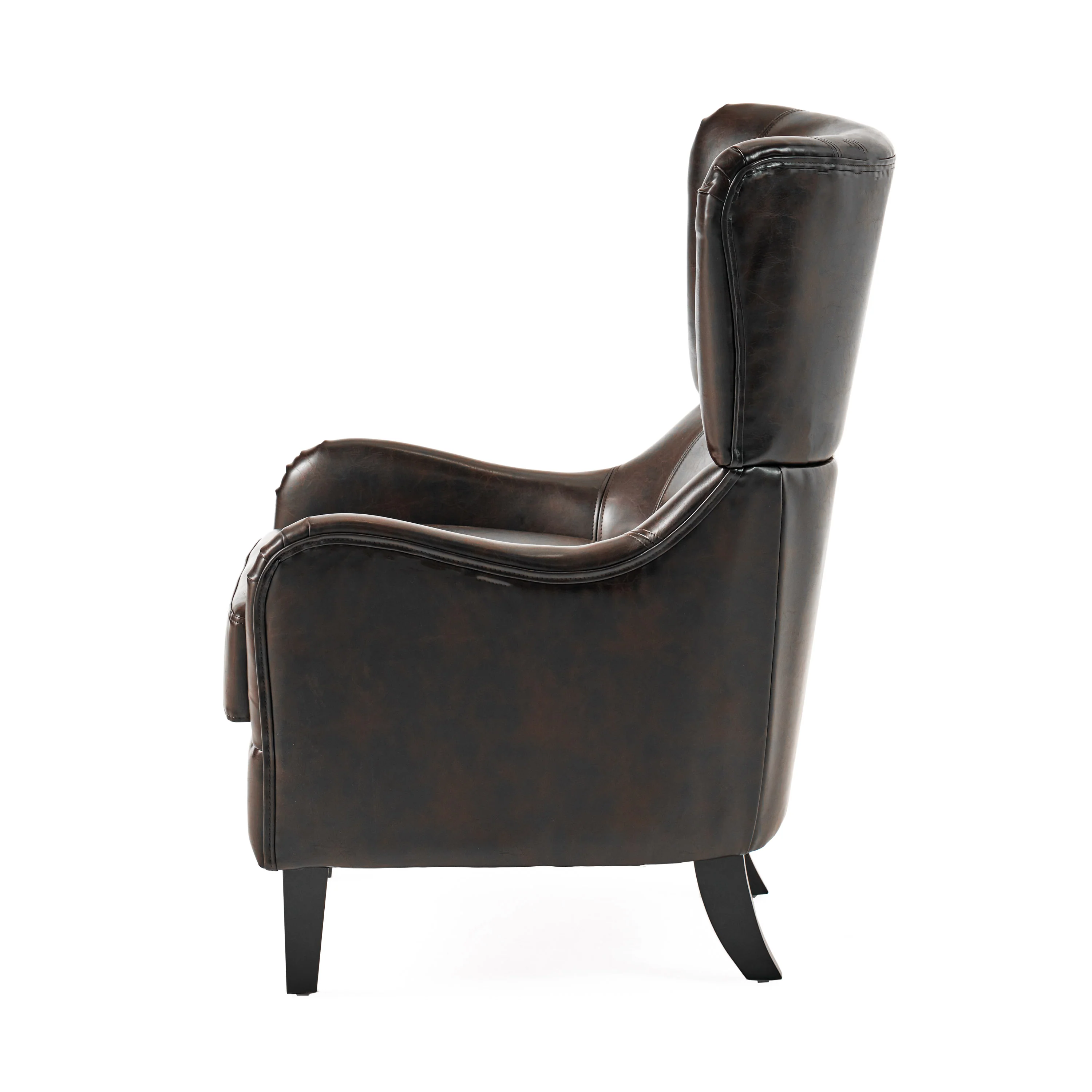 Alden Leather High Back Wingback Armchair - furnishings