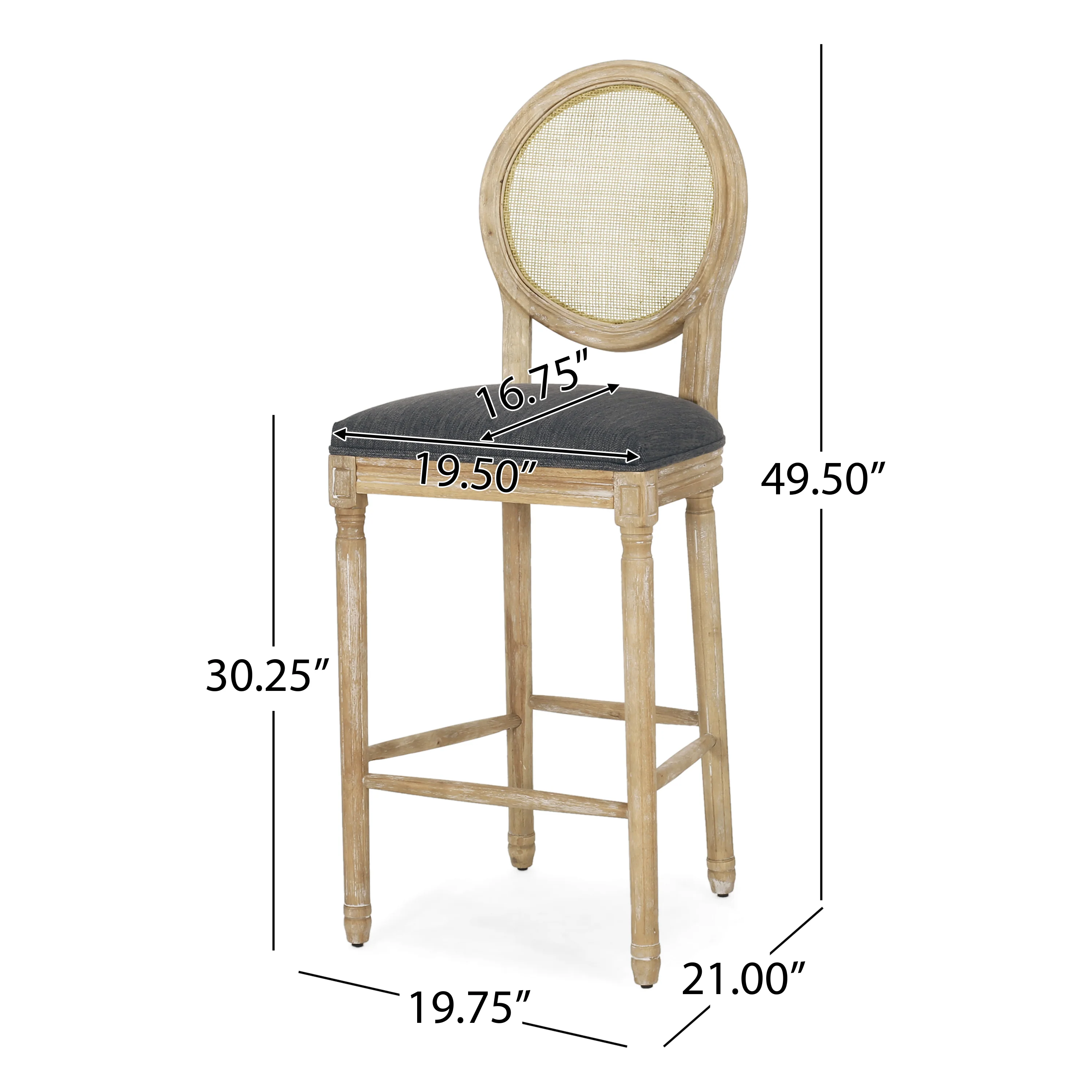 Salton French Country Wooden Barstools with Upholstered Seating (Set of 2) - furnishings