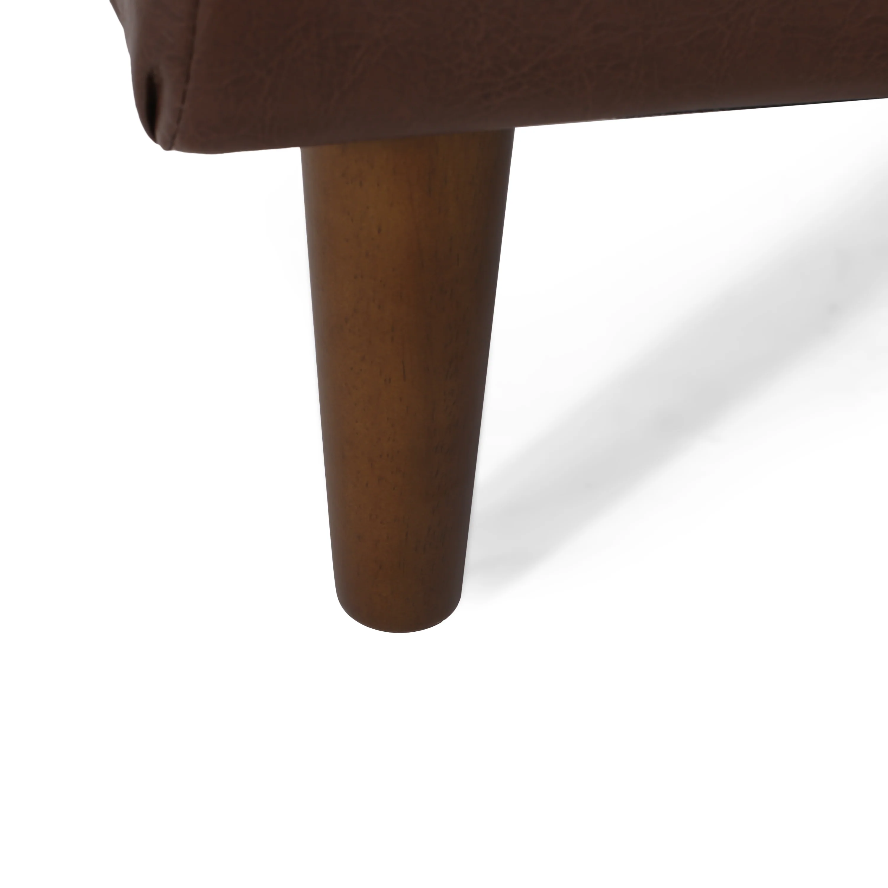 Elkjer Mid Century Modern Faux Leather Tufted Chaise Lounge with Bolster Pillow - furnishings