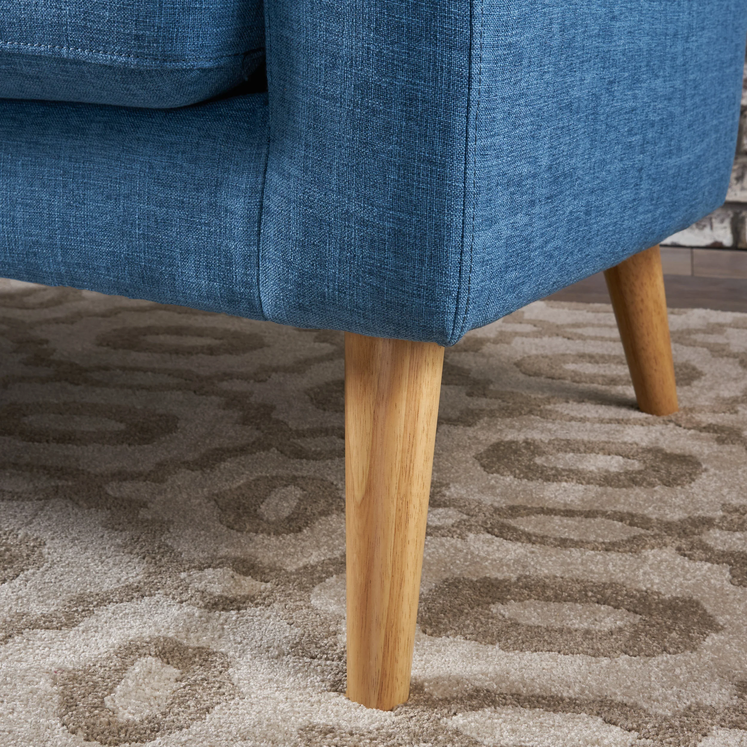 Brony Button Back Mid Century Fabric Modern Loveseat - furnishings